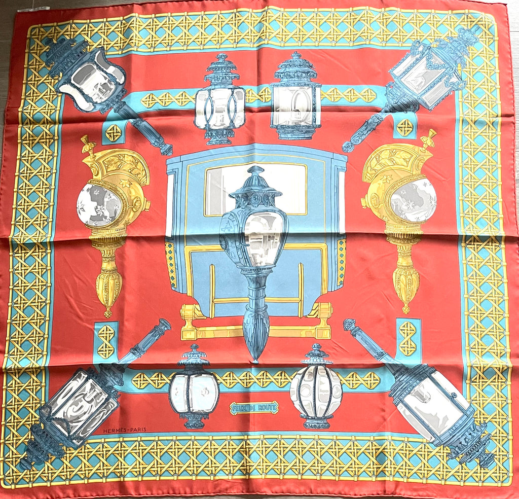Foulard/Carré/Chale HERMÈS Feu de Route Silk SCARF seide seda seta schal