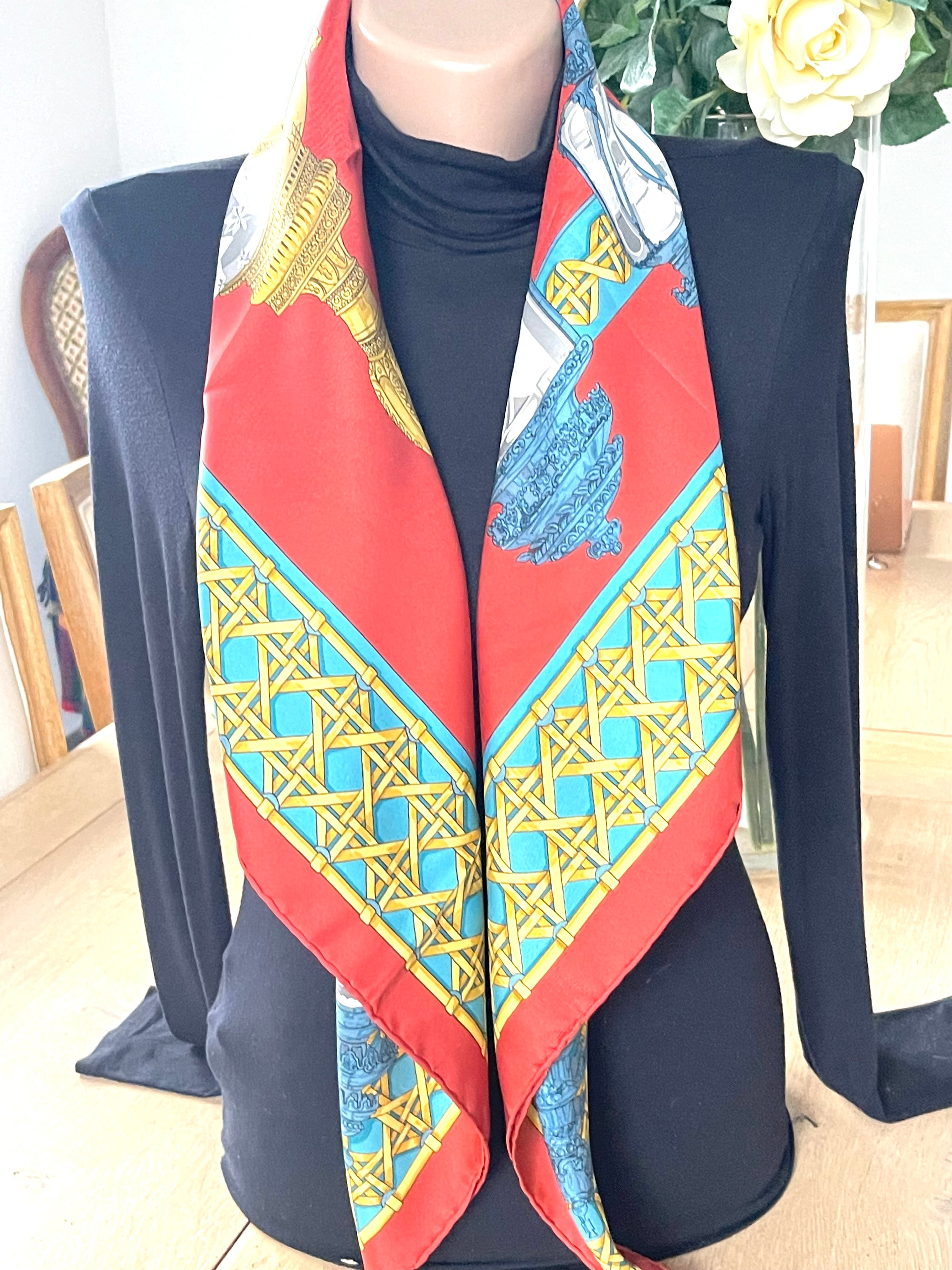 Foulard/Carré/Chale HERMÈS Feu de Route Silk SCARF seide seda seta schal