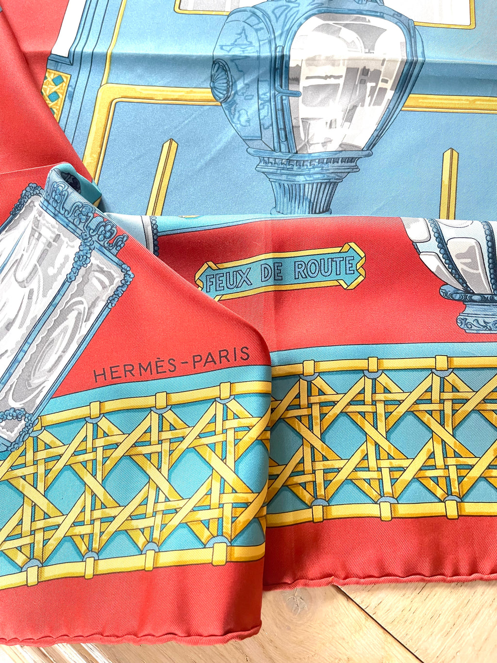 Foulard/Carré/Chale HERMÈS Feu de Route Silk SCARF seide seda seta schal