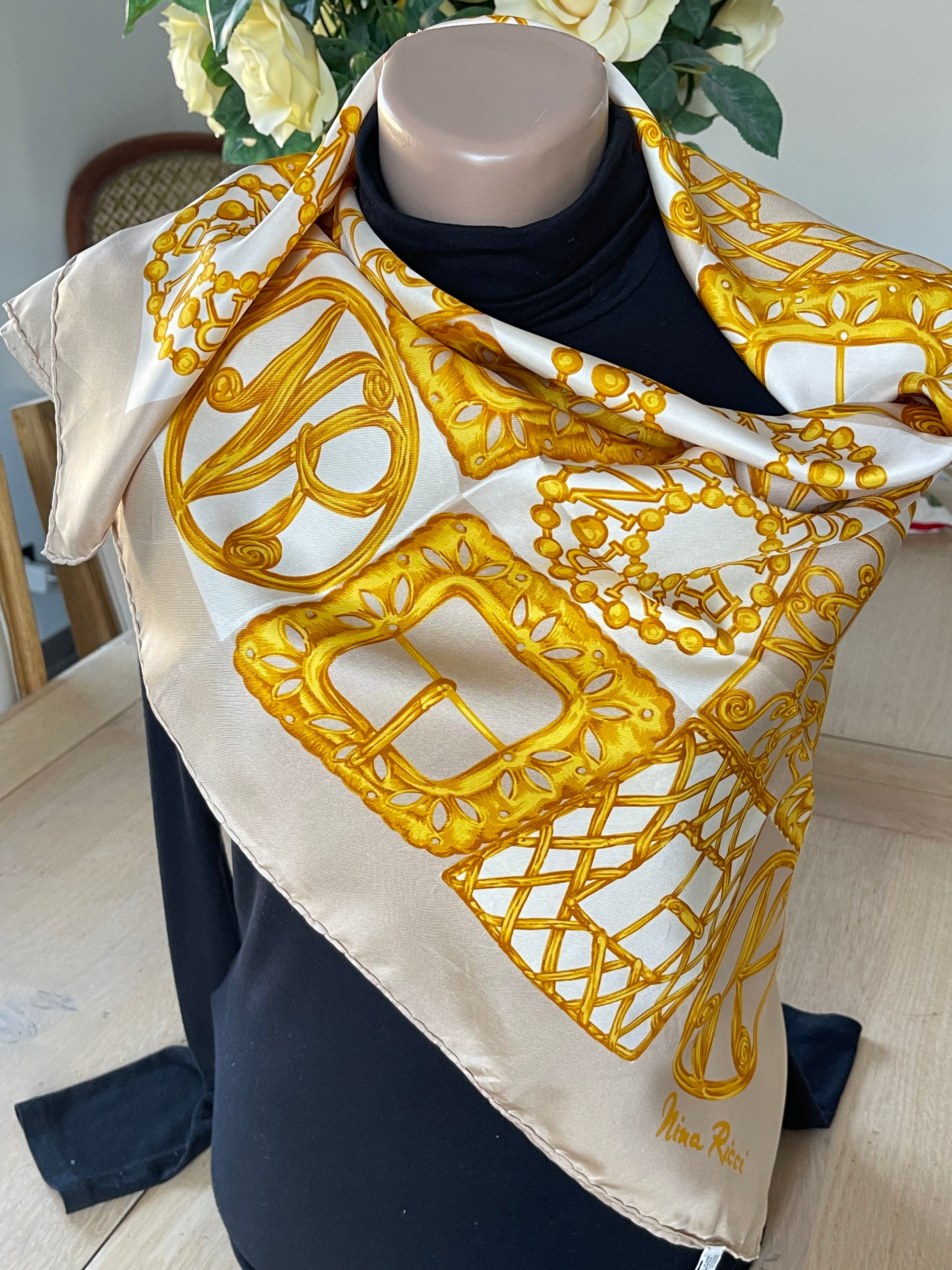 Nina Ricci foulard carré scarf schal sjaal seide silk soie