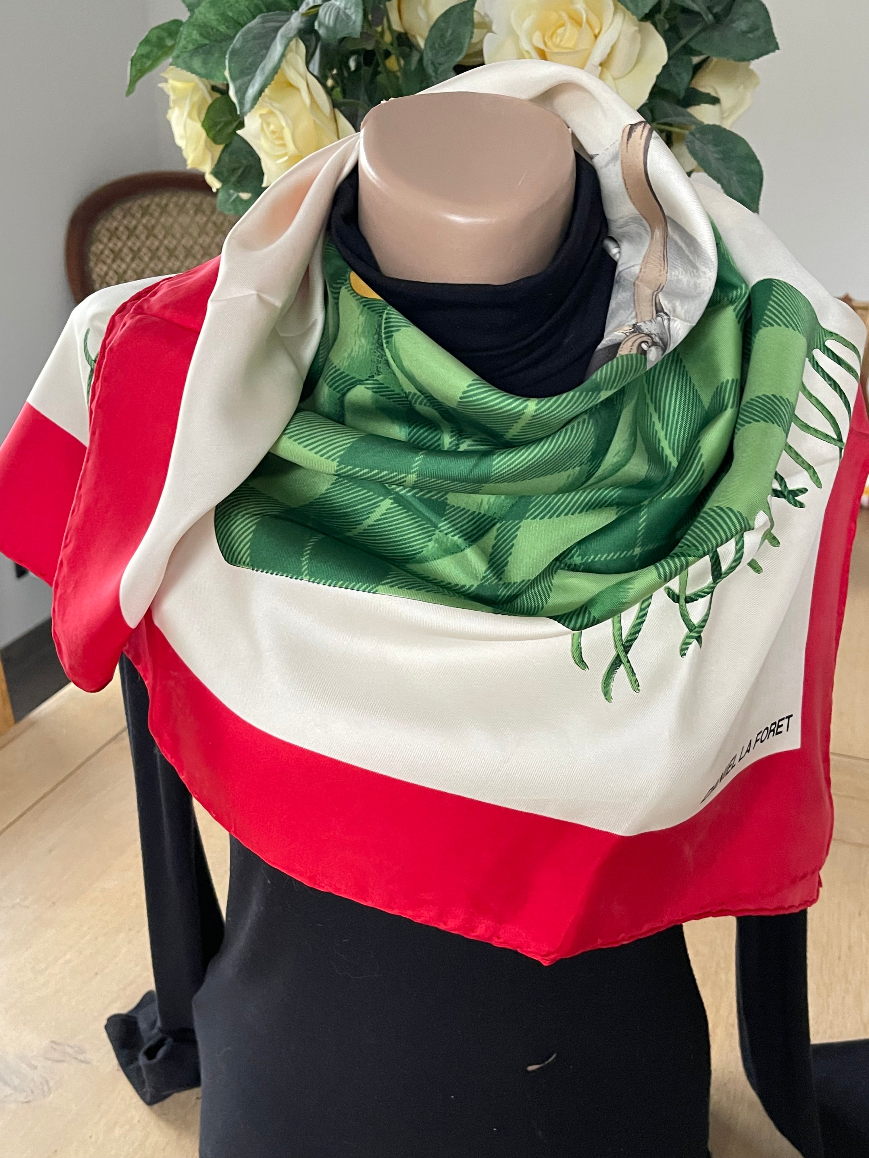 DANIE LA FORET scarf carré foulard schal sjaal seide silk soie