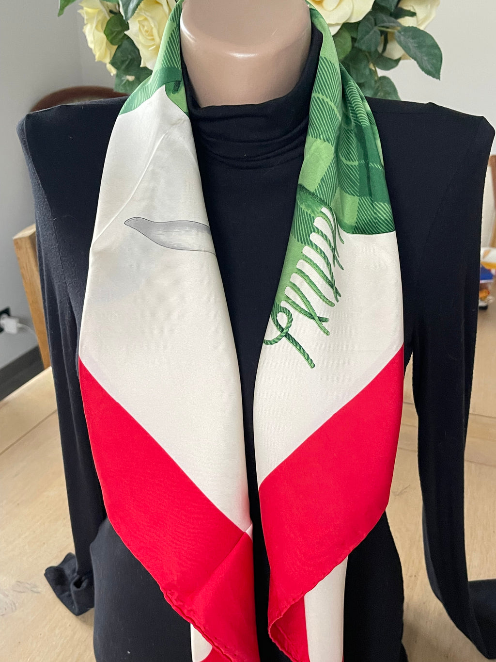 DANIE LA FORET scarf carré foulard schal sjaal seide silk soie