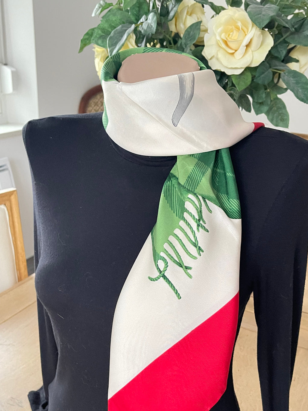 DANIE LA FORET scarf carré foulard schal sjaal seide silk soie