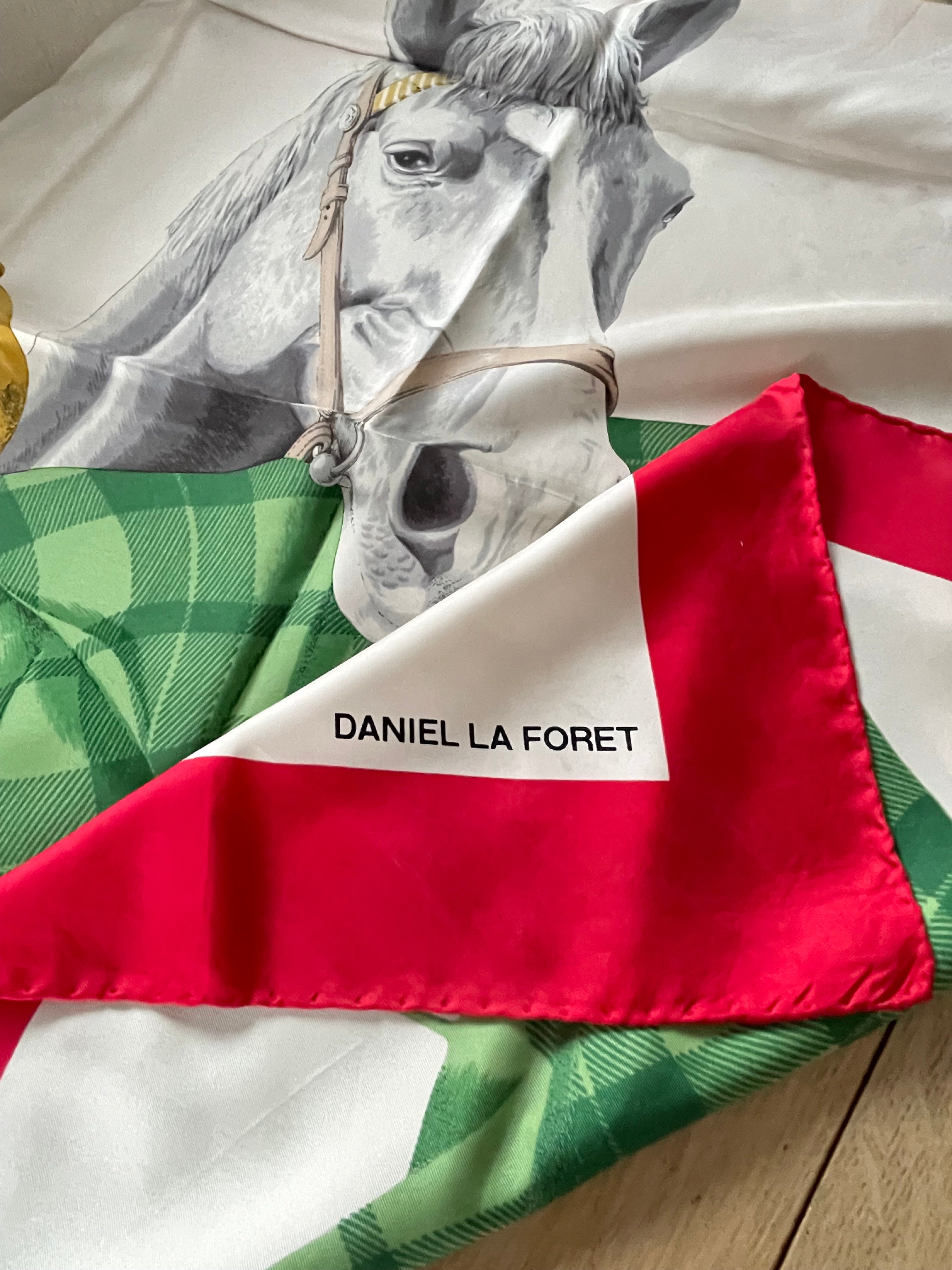 DANIE LA FORET scarf carré foulard schal sjaal seide silk soie