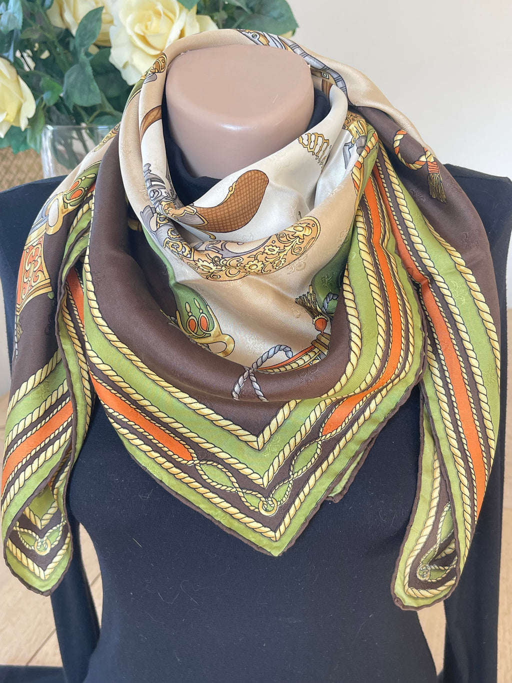 Bayron carré foulard scarf schal sjaal seide soie silk