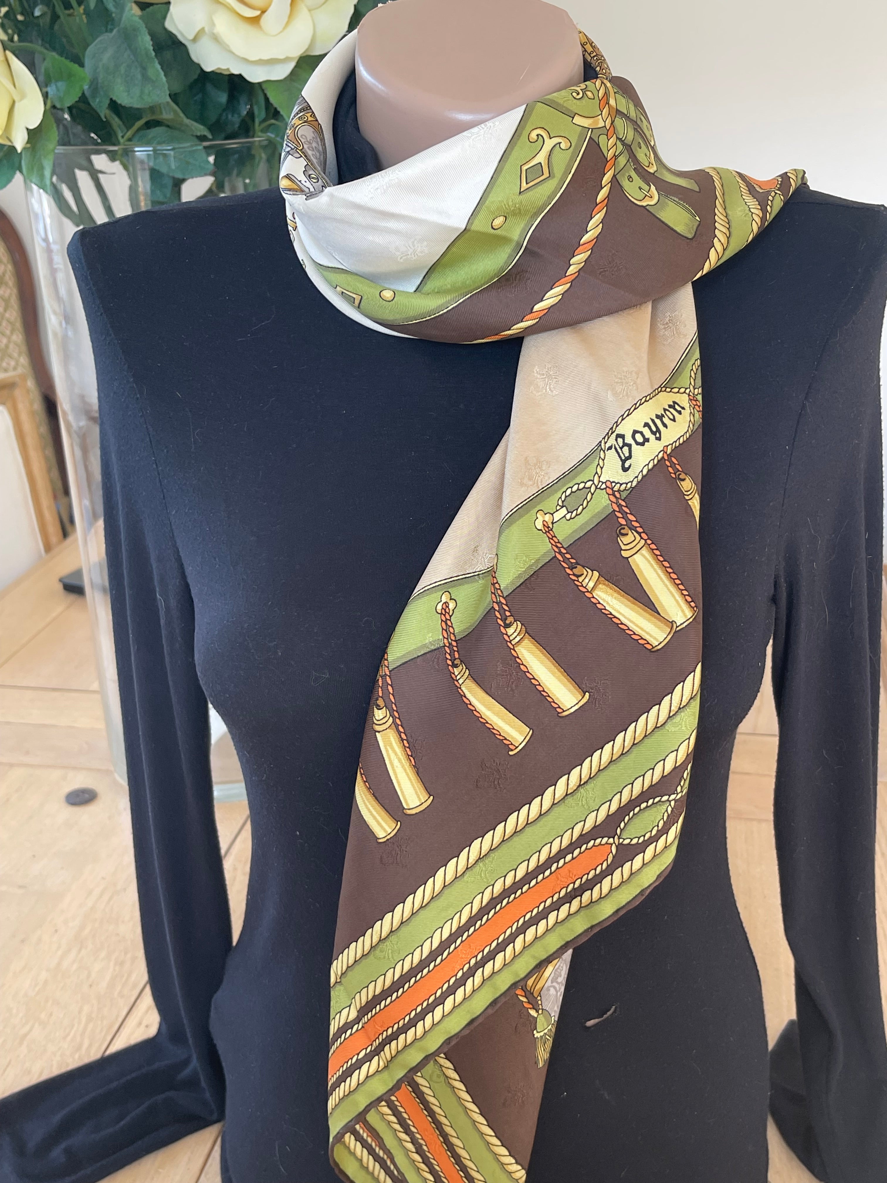 Bayron carré foulard scarf schal sjaal seide soie silk