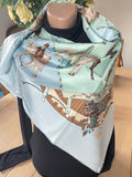 Foulard carré HERMÈS Musée Vivant signé Silk SCARF seide seda seta schal