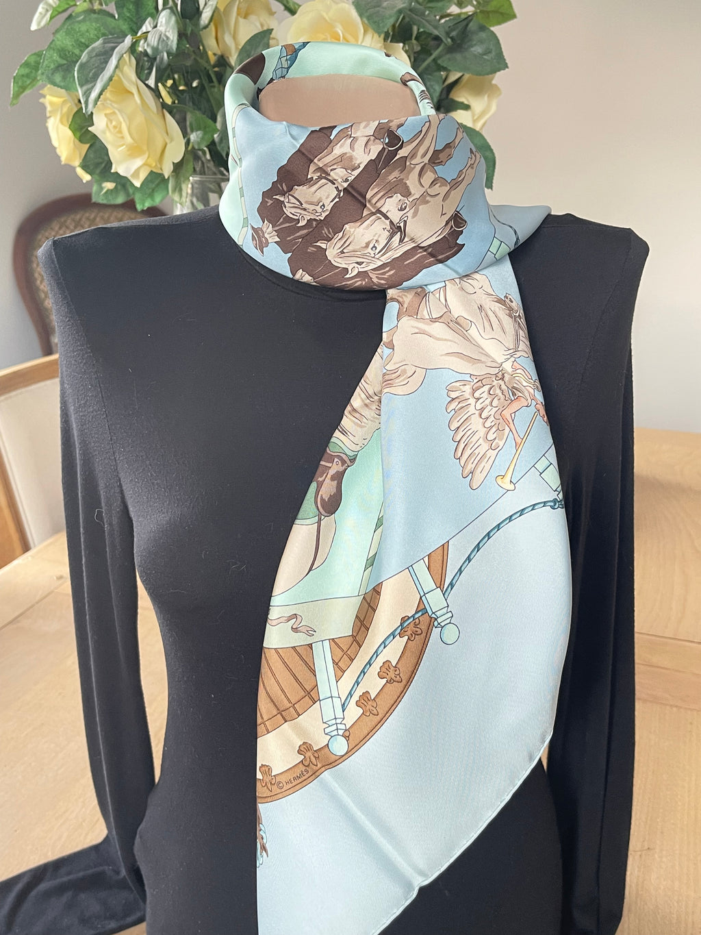 Foulard carré HERMÈS Musée Vivant signé Silk SCARF seide seda seta schal