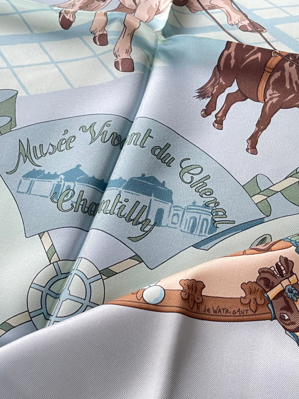 Foulard carré HERMÈS Musée Vivant signé Silk SCARF seide seda seta schal