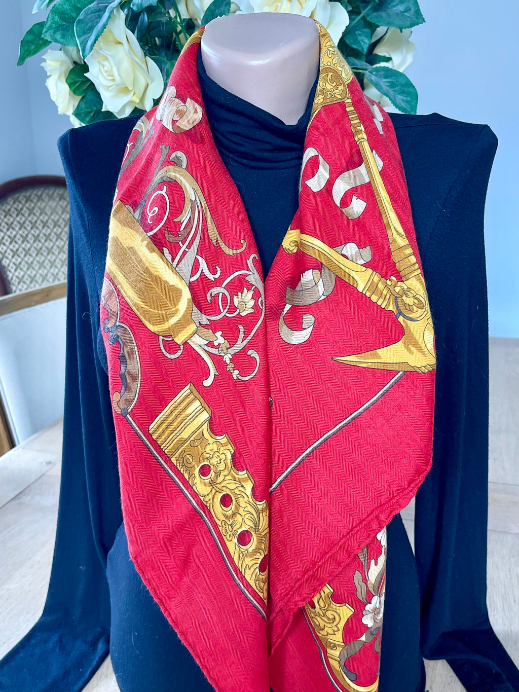 Foulard/Carré/Chale HERMÈS Cachemi-soie-Copeaux Silk SCARF seide seda seta schal