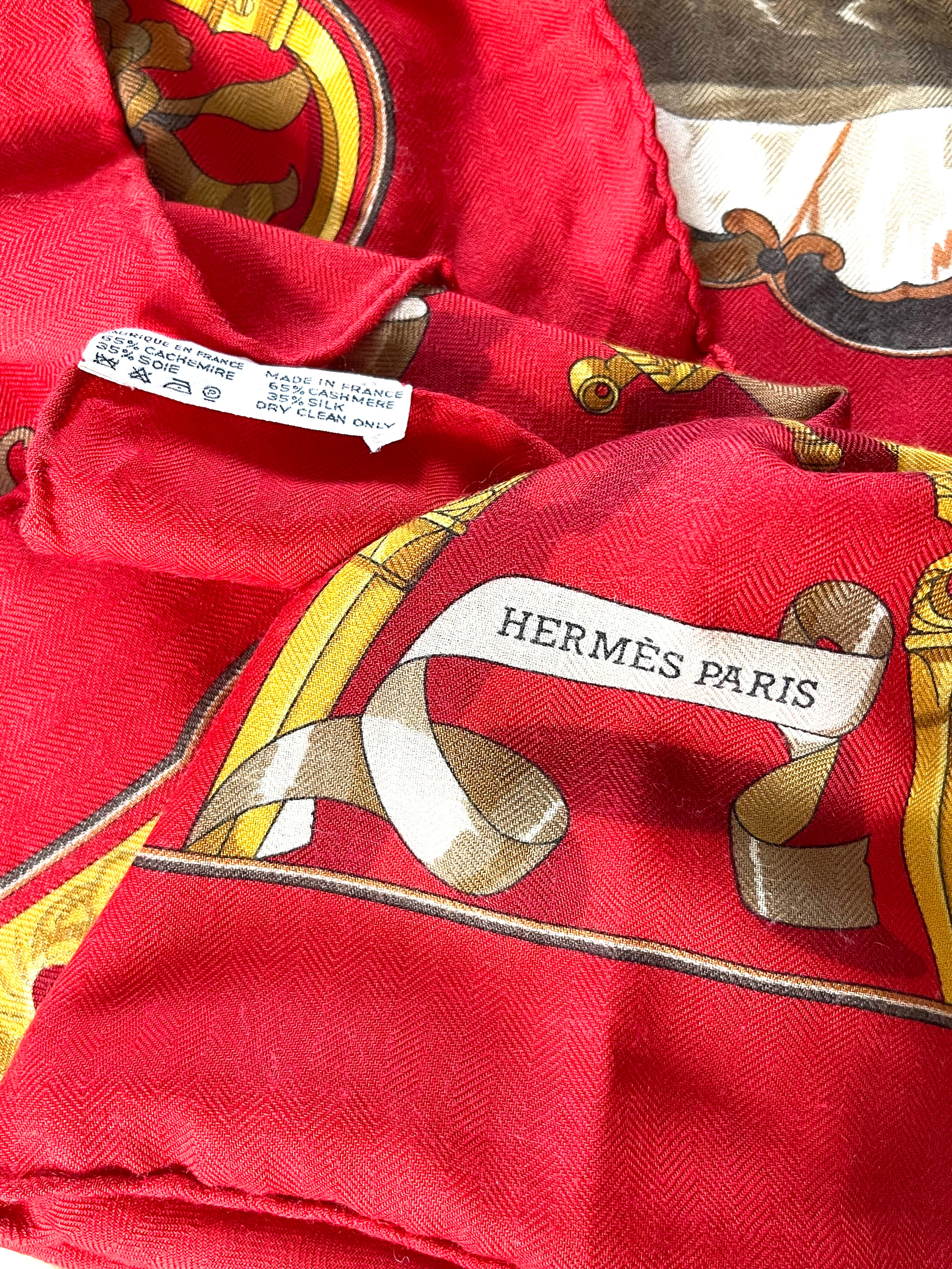 Foulard/Carré/Chale HERMÈS Cachemi-soie-Copeaux Silk SCARF seide seda seta schal