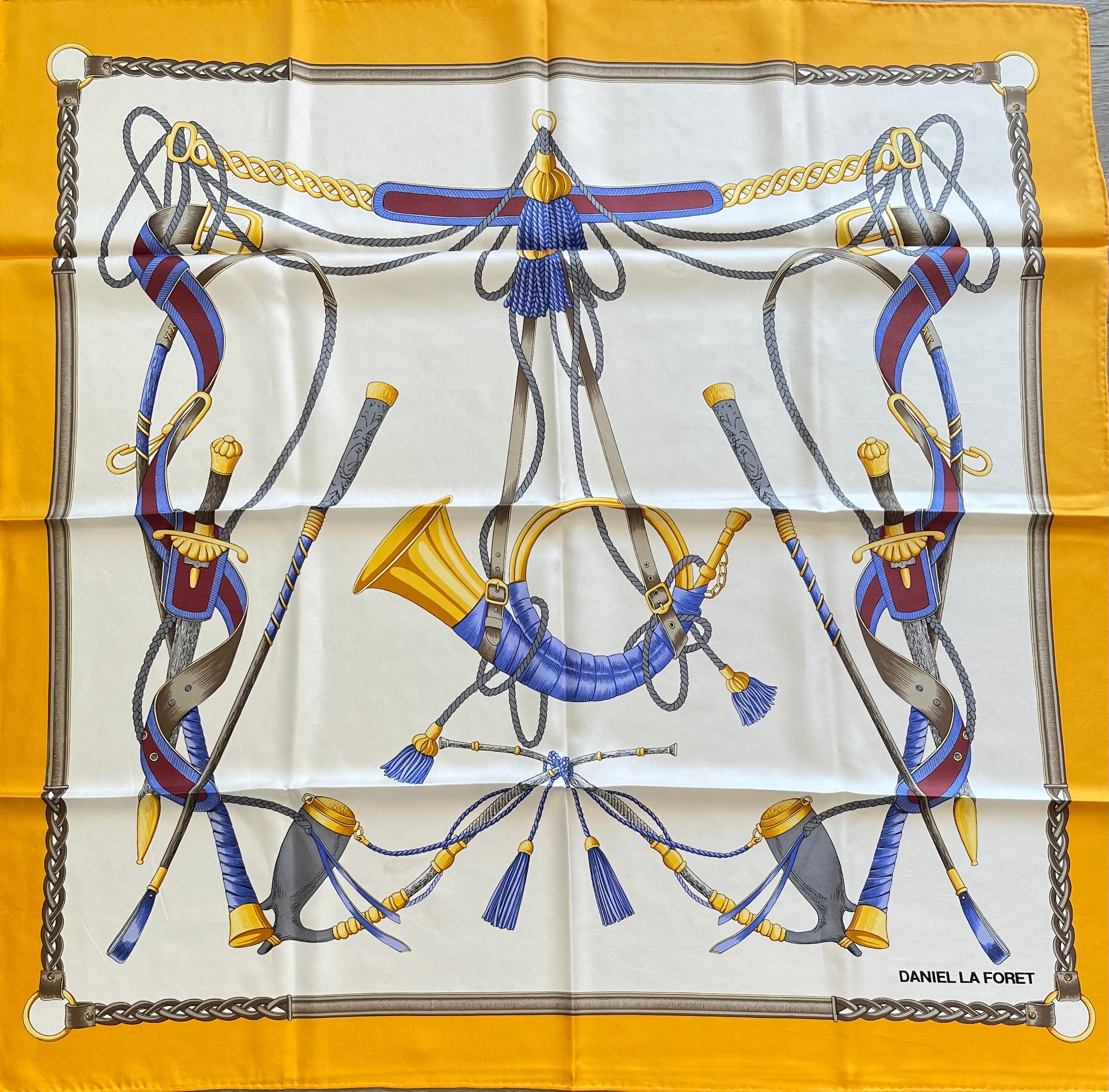 DANIEL LA FORET foulard carré scarf schal seide silk soie