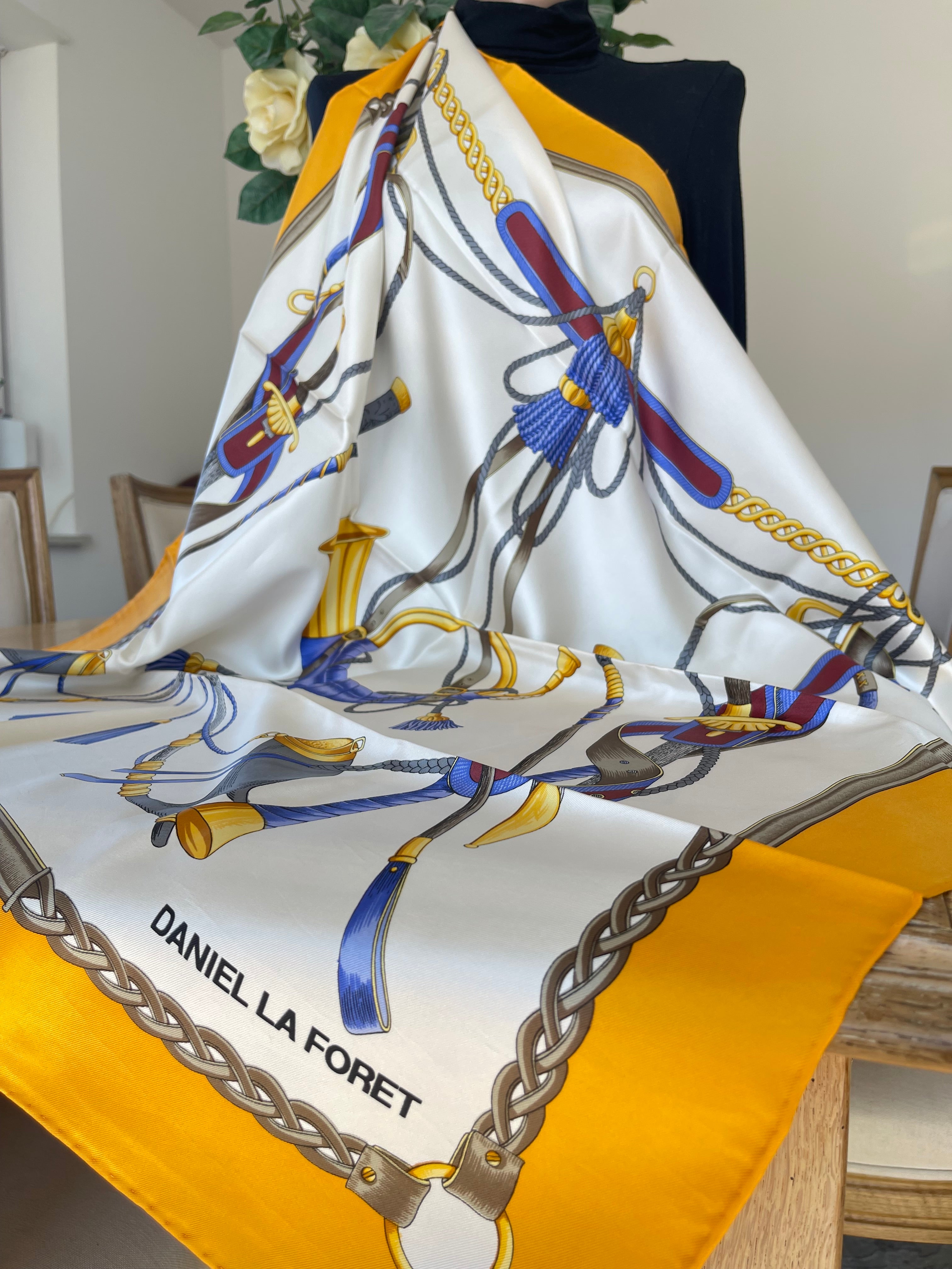 DANIEL LA FORET foulard carré scarf schal seide silk soie