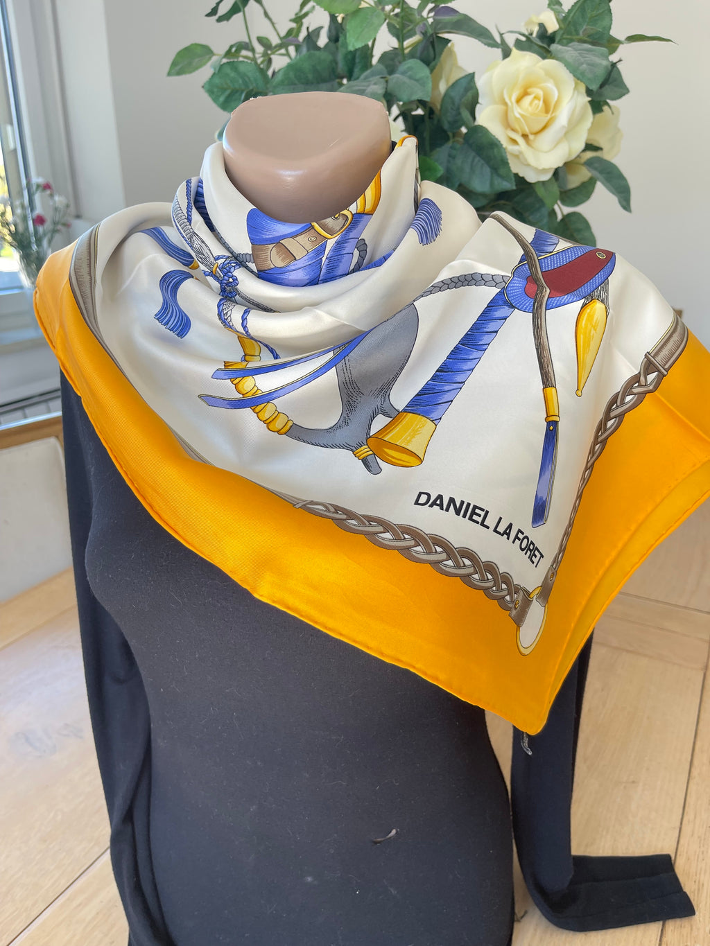 DANIEL LA FORET foulard carré scarf schal seide silk soie