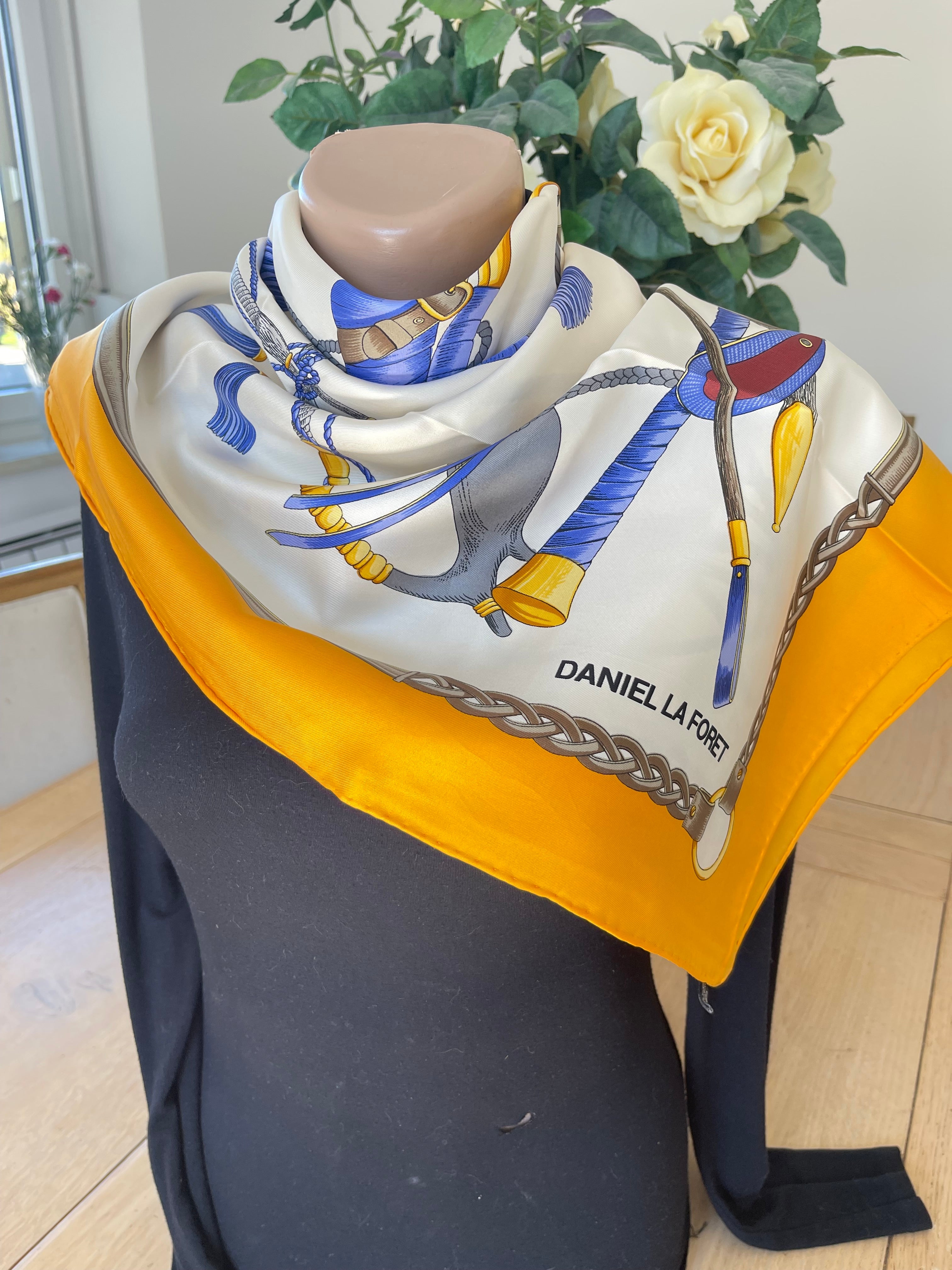DANIEL LA FORET foulard carré scarf schal seide silk soie