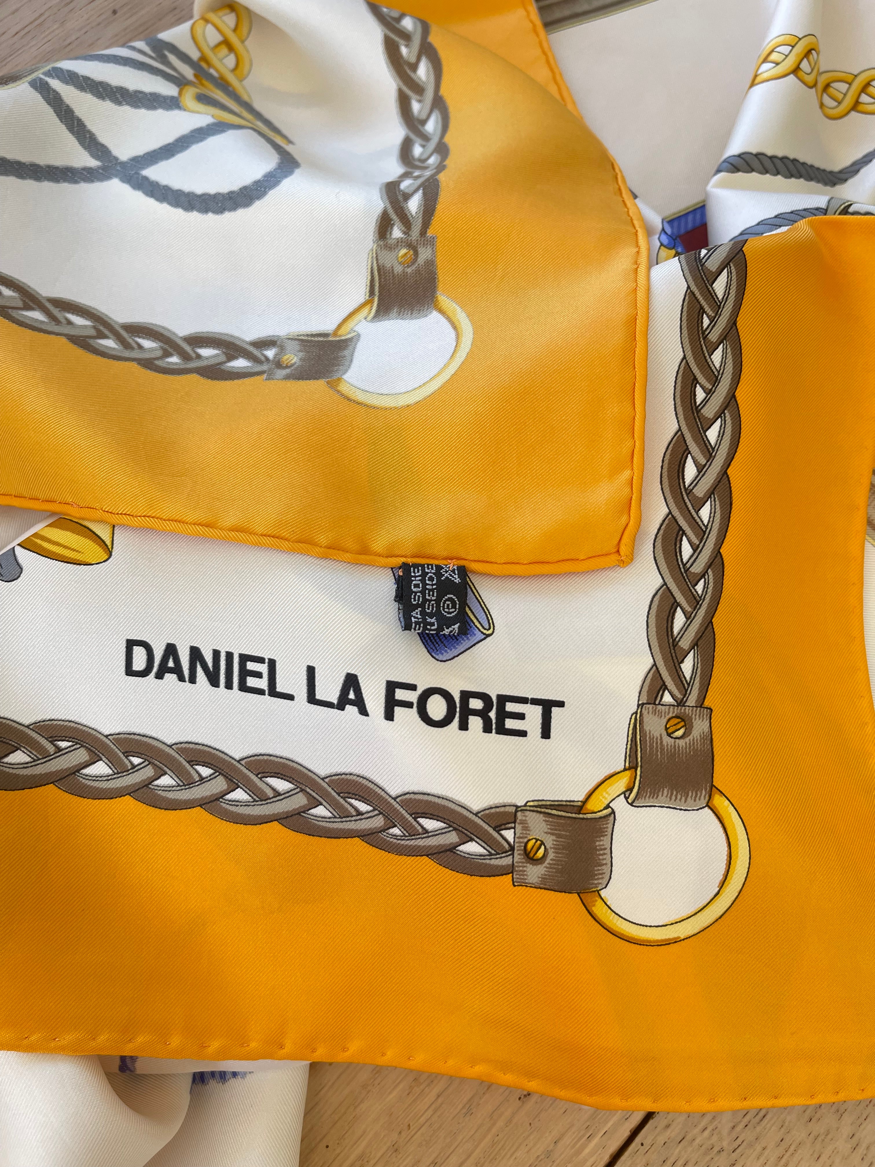 DANIEL LA FORET foulard carré scarf schal seide silk soie
