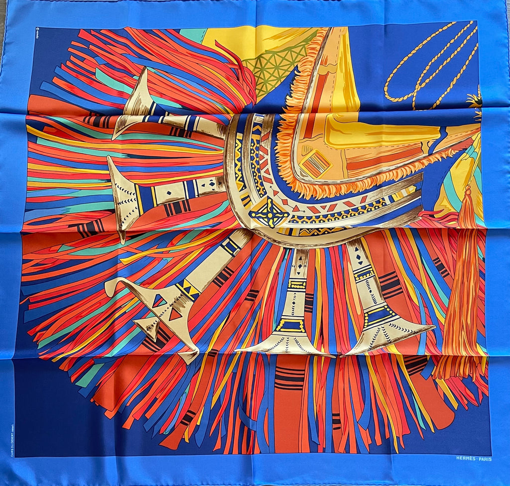 Foulard/Carré/Chale★Hermès★Cuirs Du Desert detail soie★Silk SCARF seide seda seta schal