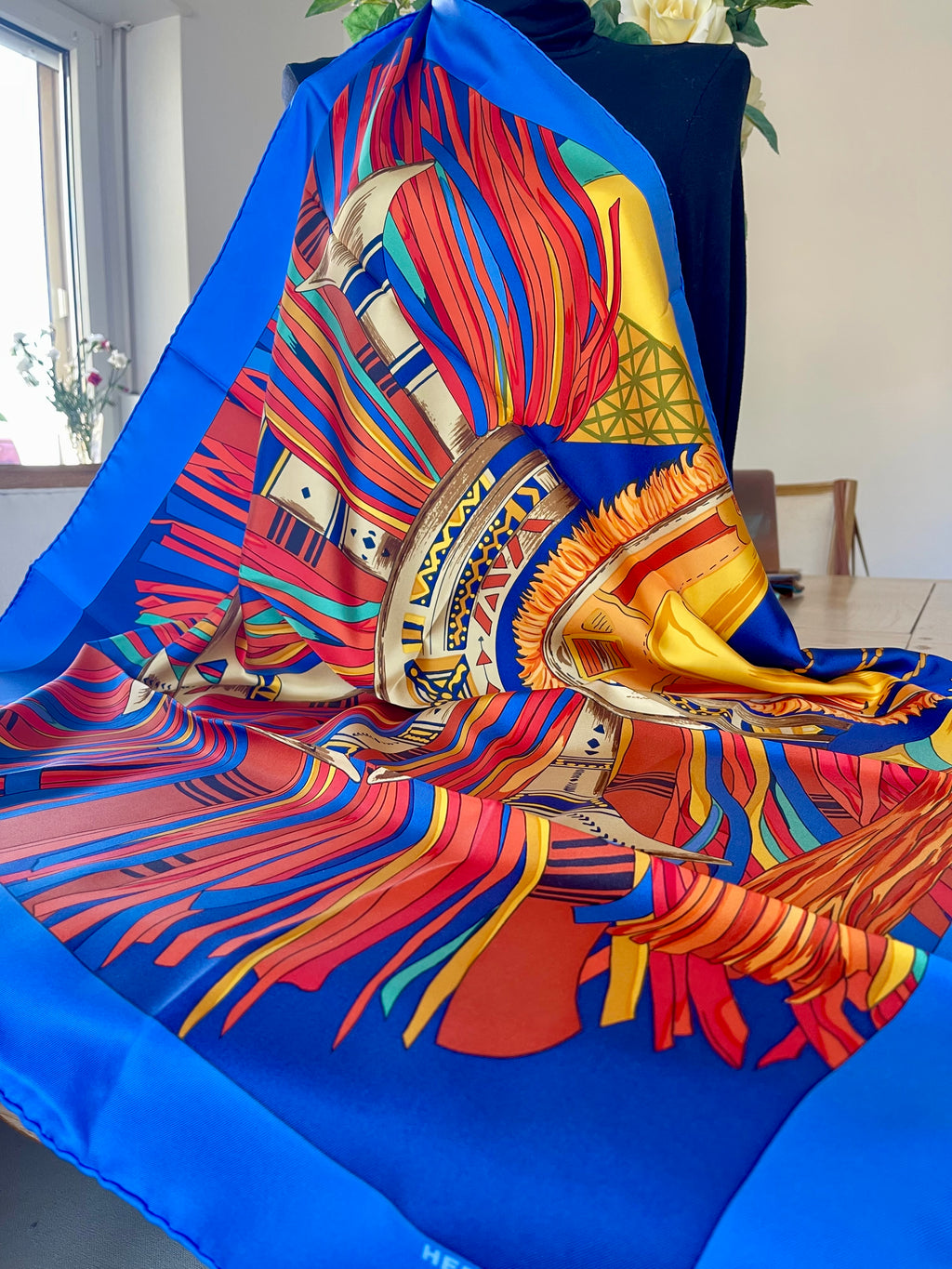 Foulard/Carré/Chale★Hermès★Cuirs Du Desert detail soie★Silk SCARF seide seda seta schal