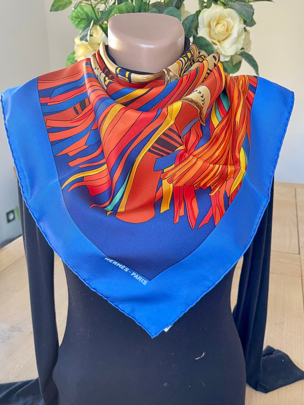 Foulard/Carré/Chale★Hermès★Cuirs Du Desert detail soie★Silk SCARF seide seda seta schal