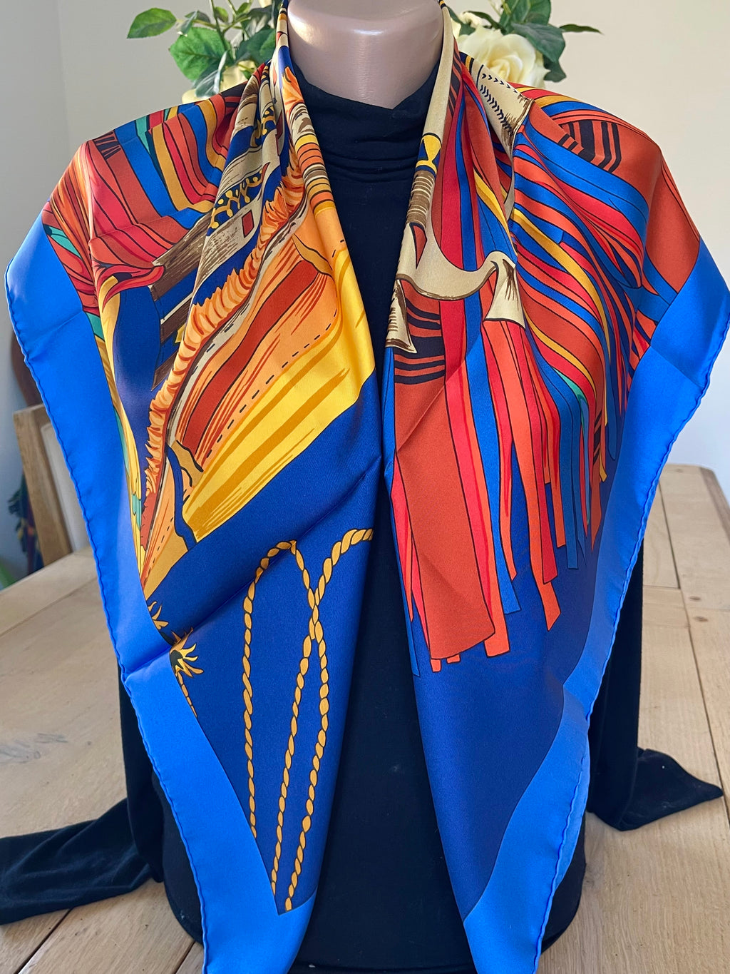Foulard/Carré/Chale★Hermès★Cuirs Du Desert detail soie★Silk SCARF seide seda seta schal
