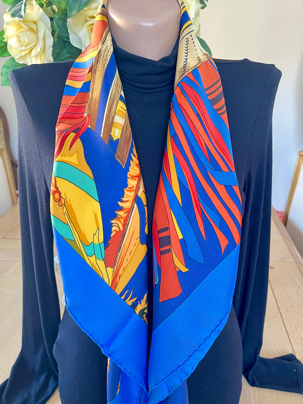 Foulard/Carré/Chale★Hermès★Cuirs Du Desert detail soie★Silk SCARF seide seda seta schal