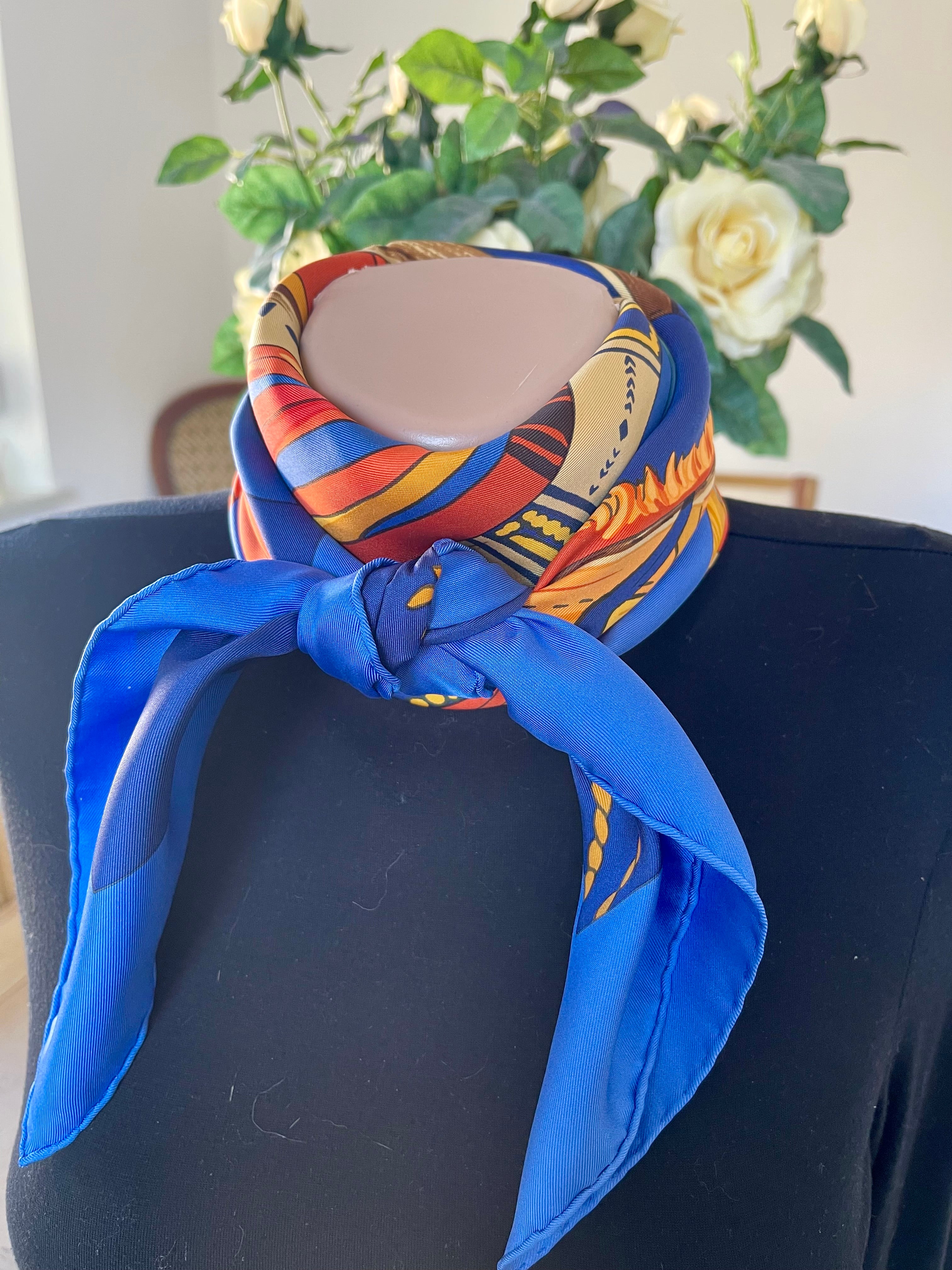 Foulard/Carré/Chale★Hermès★Cuirs Du Desert detail soie★Silk SCARF seide seda seta schal