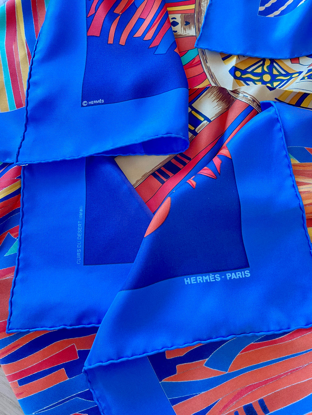 Foulard/Carré/Chale★Hermès★Cuirs Du Desert detail soie★Silk SCARF seide seda seta schal