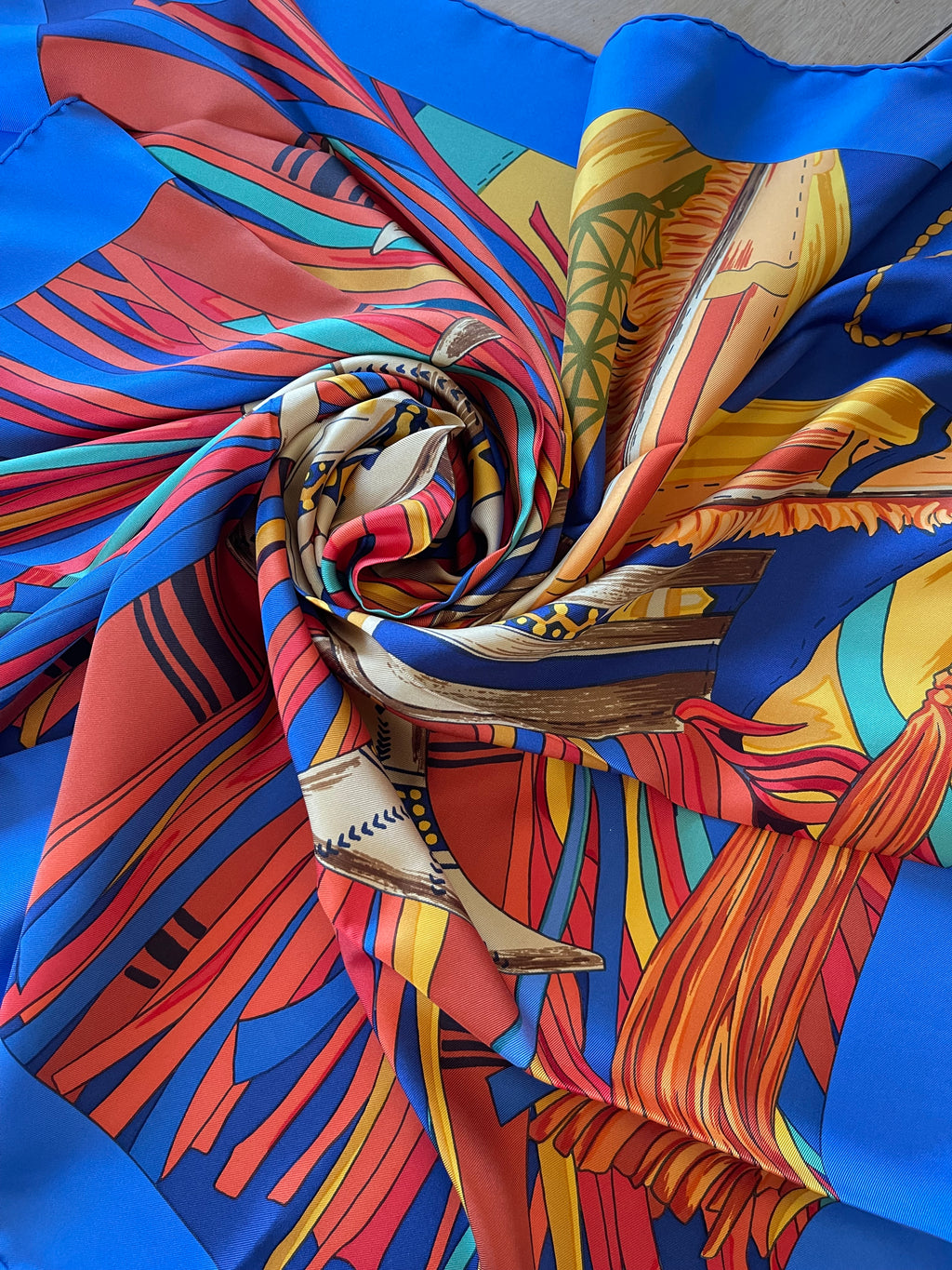 Foulard/Carré/Chale★Hermès★Cuirs Du Desert detail soie★Silk SCARF seide seda seta schal