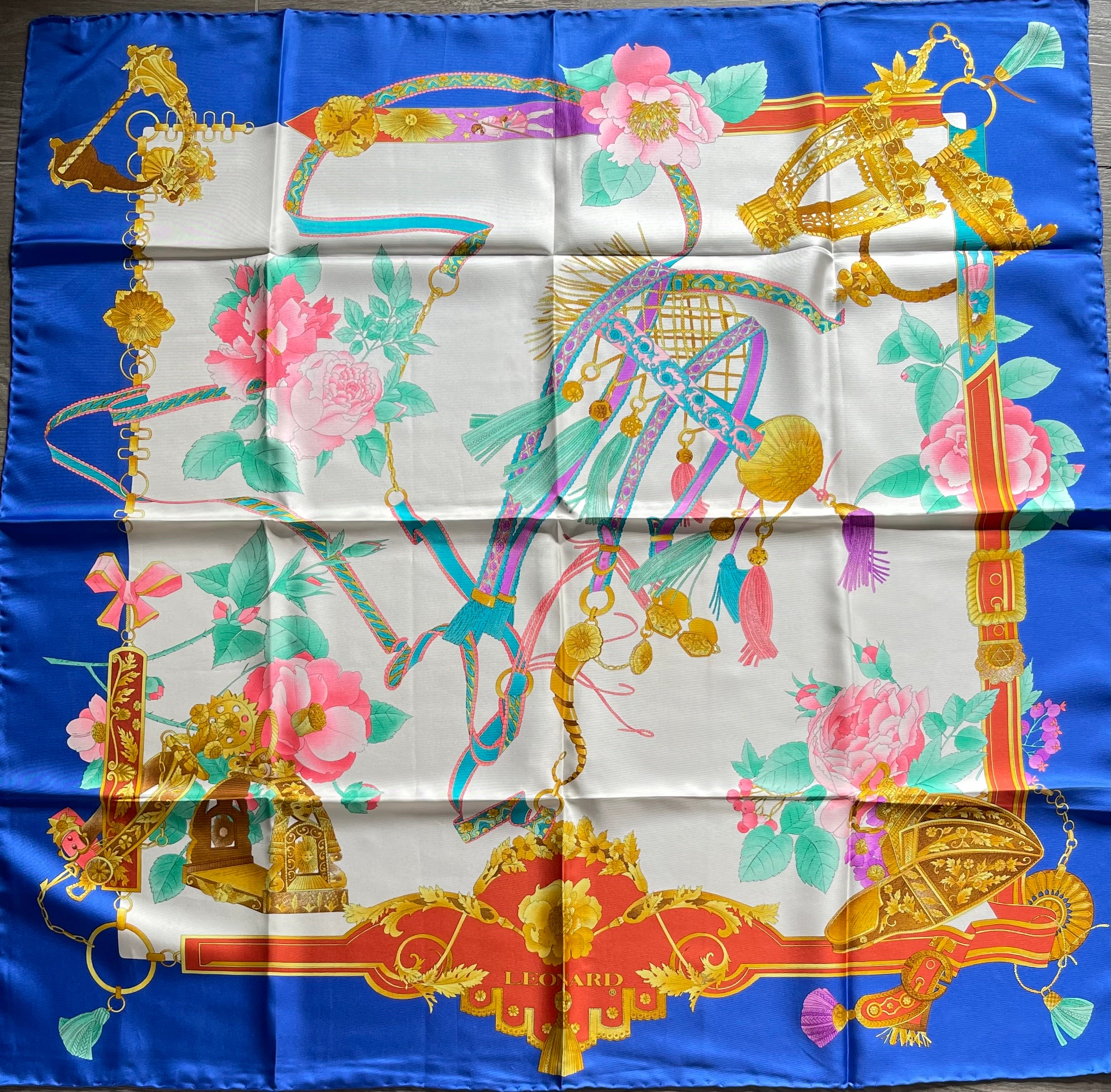 LEONARD foulard carré scarf schal seide soie silk