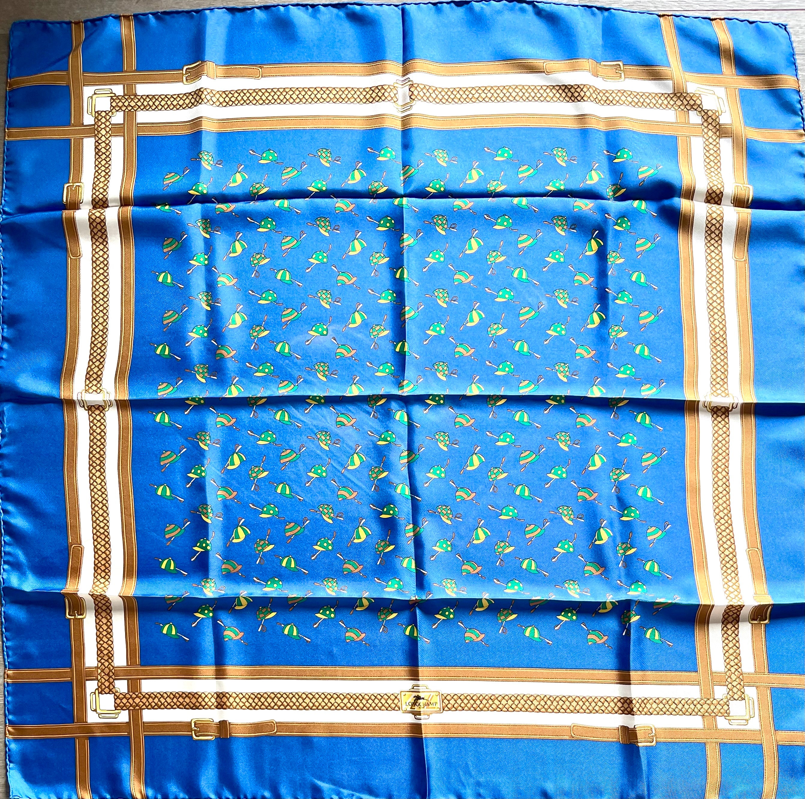 LONGCHAMP foulard carré scarf schal soie silk seide