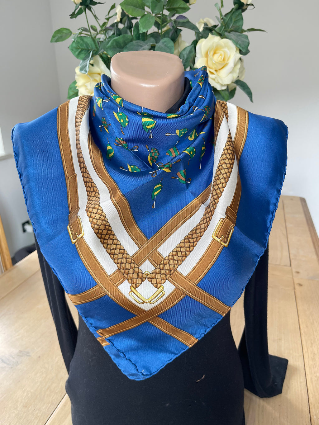 LONGCHAMP foulard carré scarf schal soie silk seide