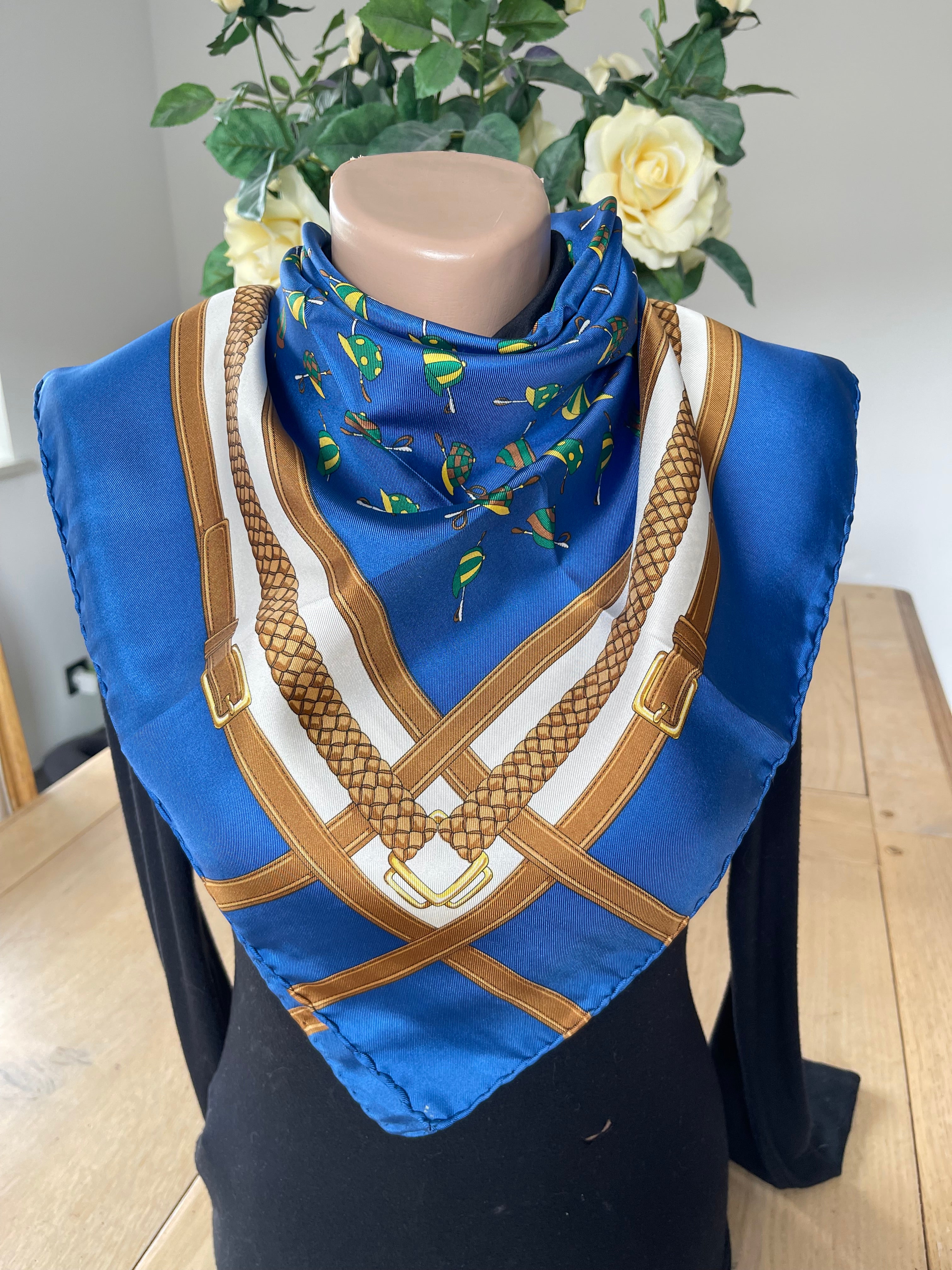 LONGCHAMP foulard carré scarf schal soie silk seide