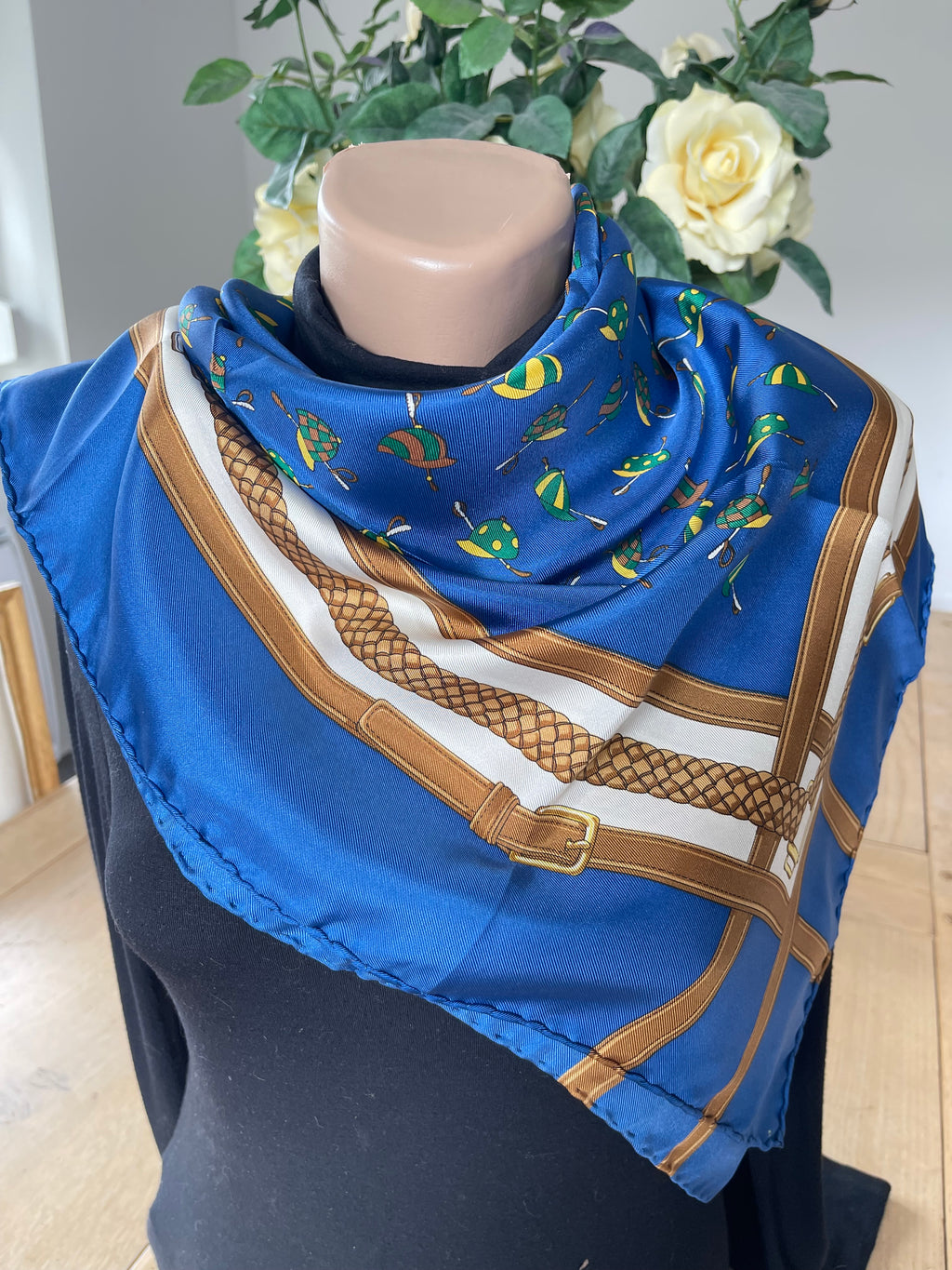 LONGCHAMP foulard carré scarf schal soie silk seide