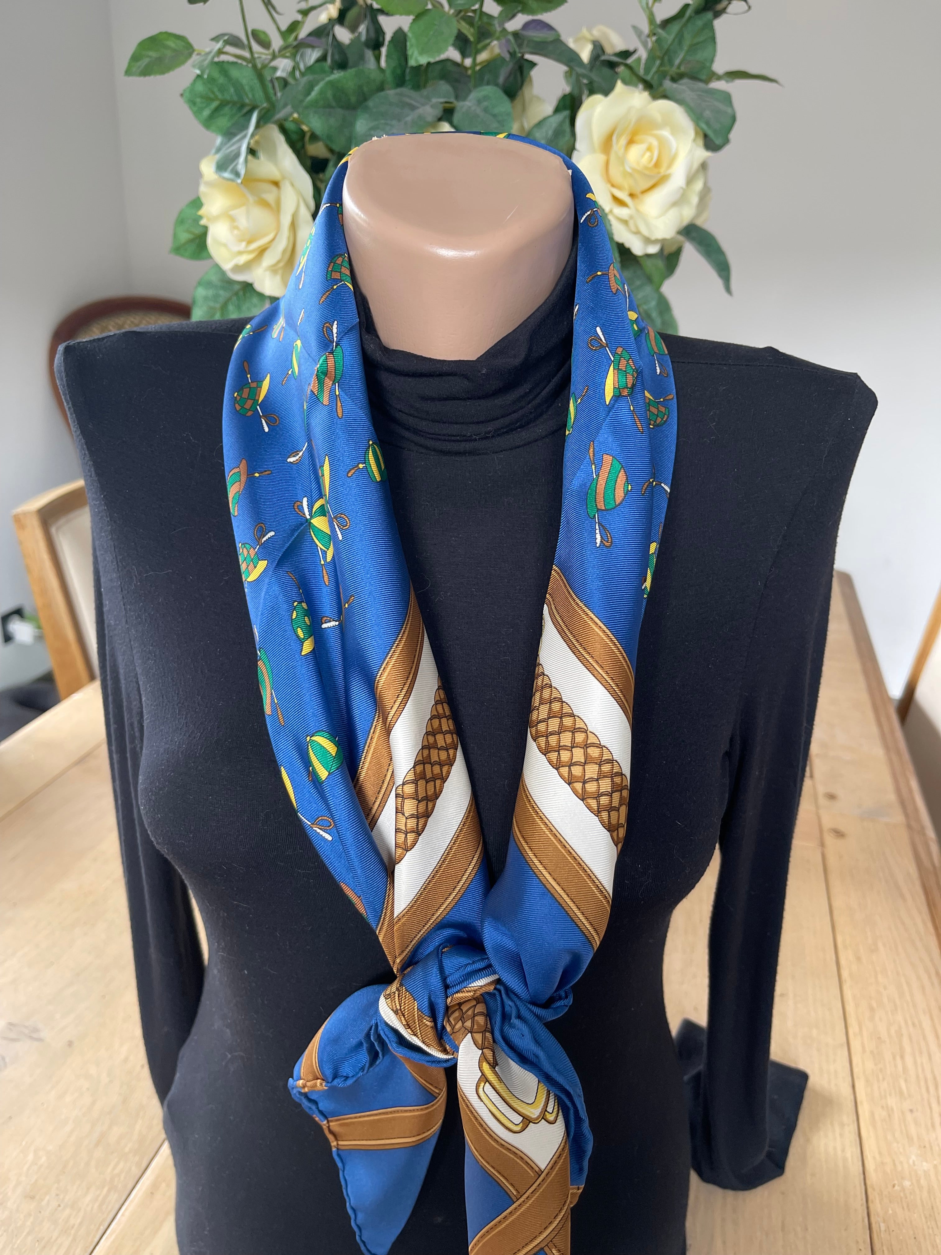 LONGCHAMP foulard carré scarf schal soie silk seide