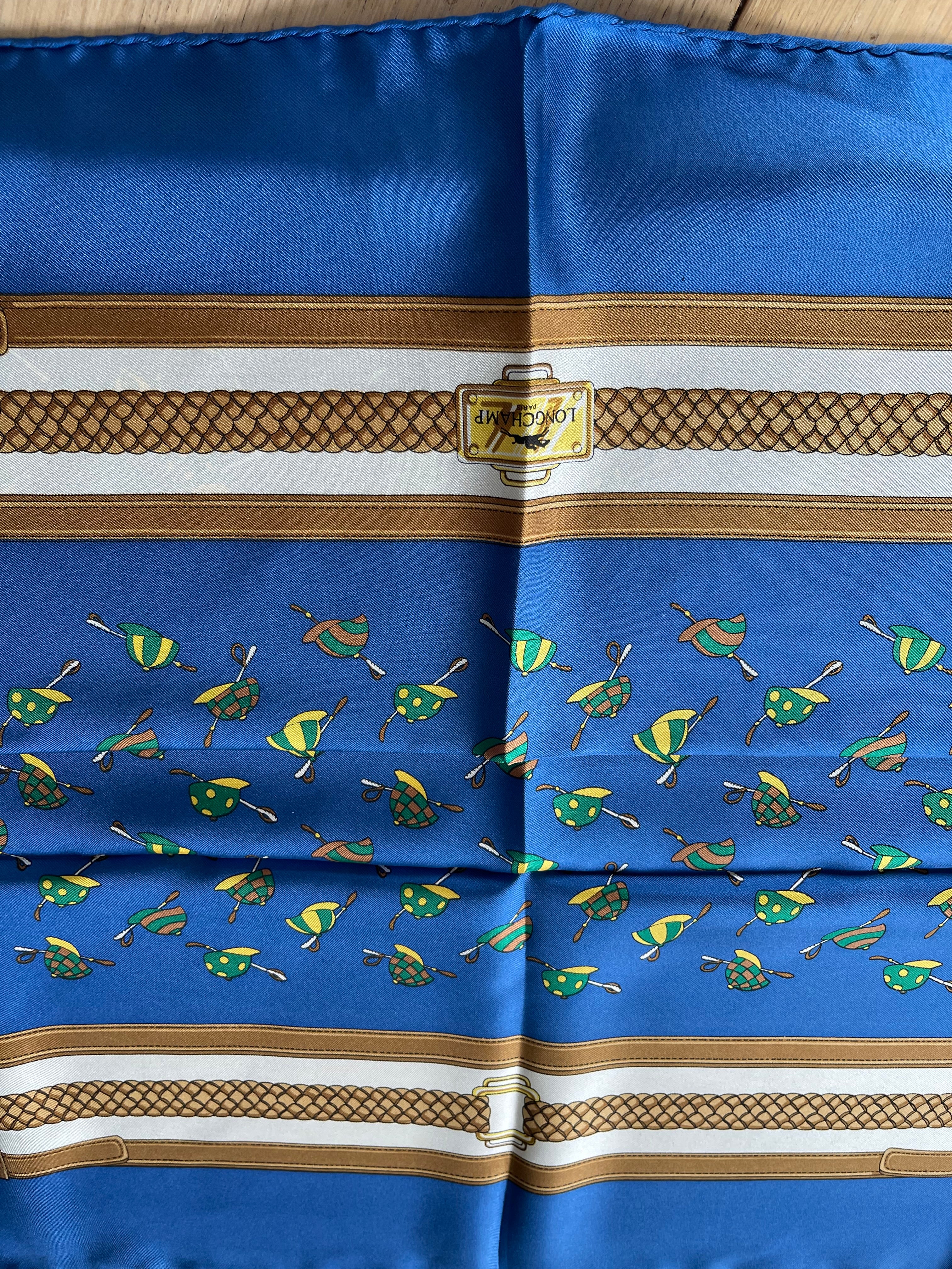LONGCHAMP foulard carré scarf schal soie silk seide