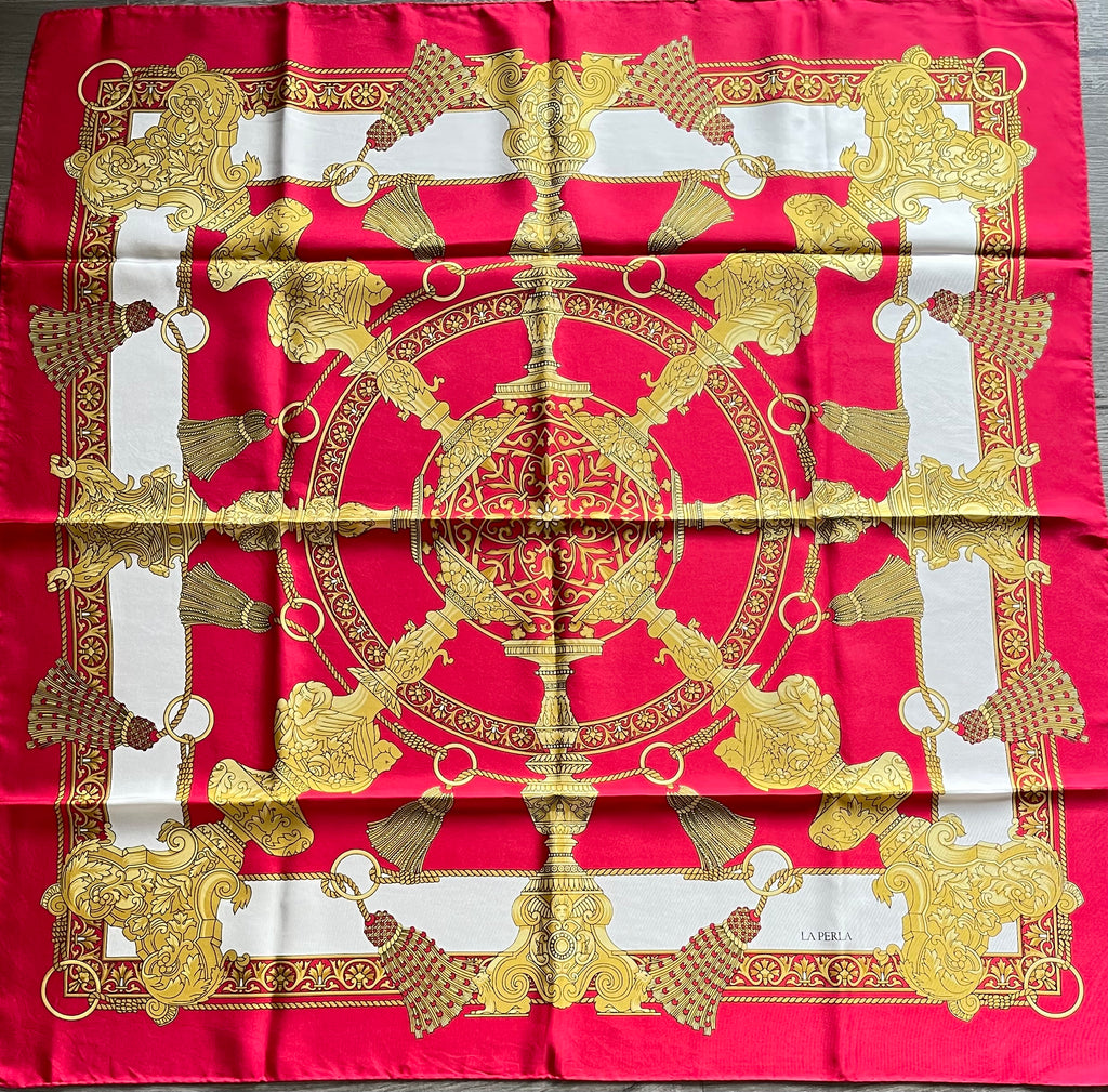 La Perla foulard carré scarf schal sjaal seide silk soie