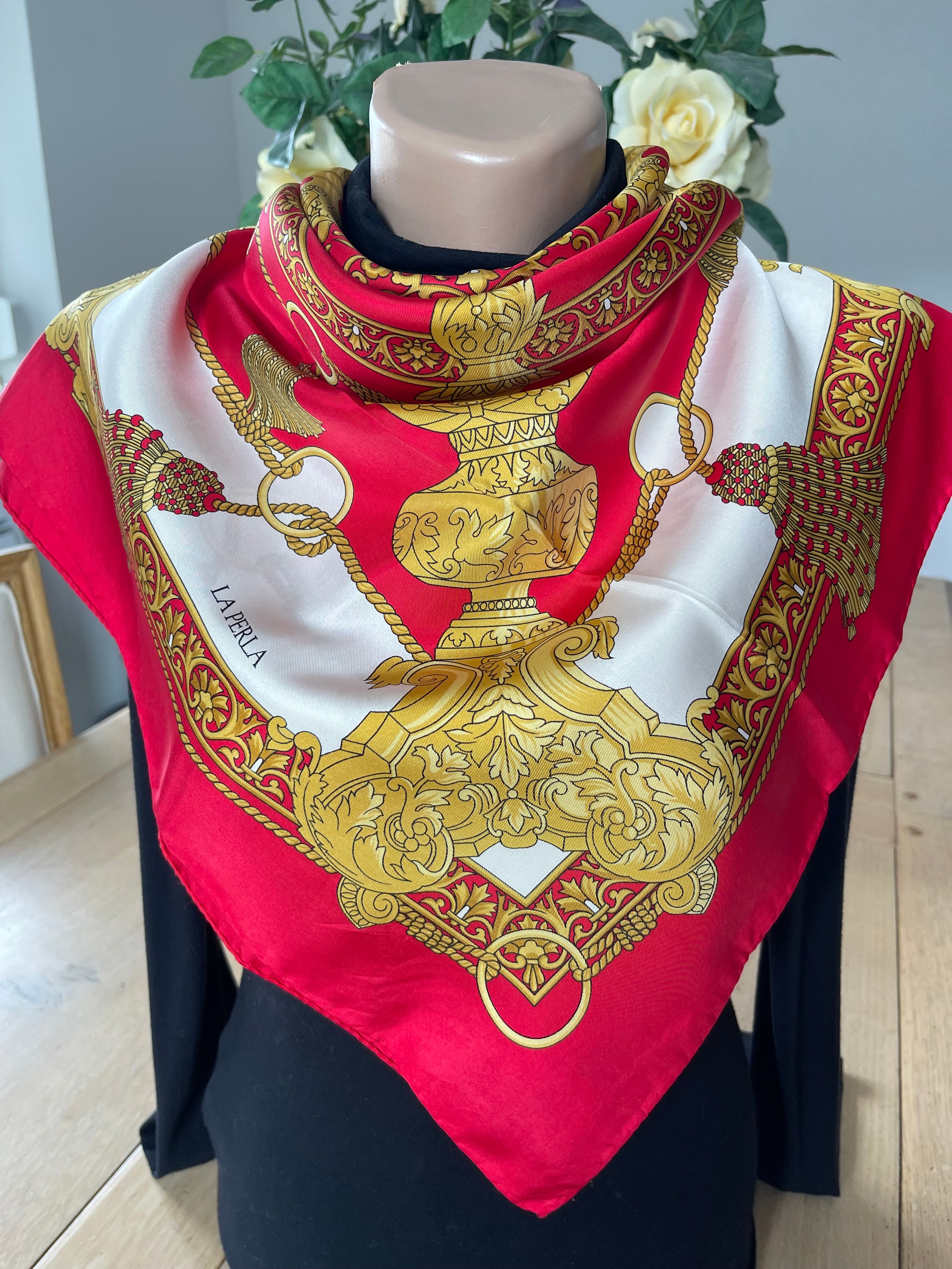 La Perla foulard carré scarf schal sjaal seide silk soie