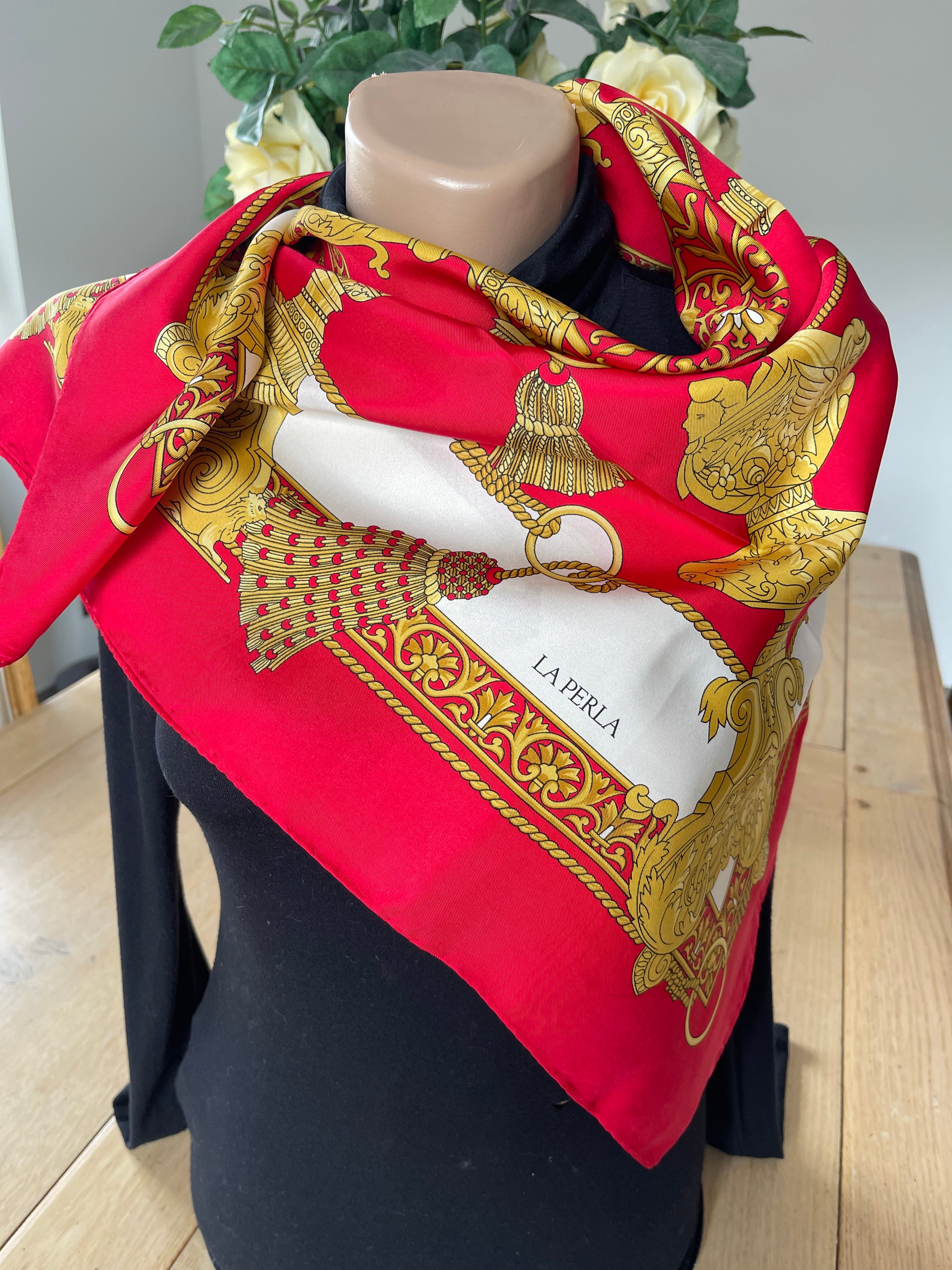 La Perla foulard carré scarf schal sjaal seide silk soie