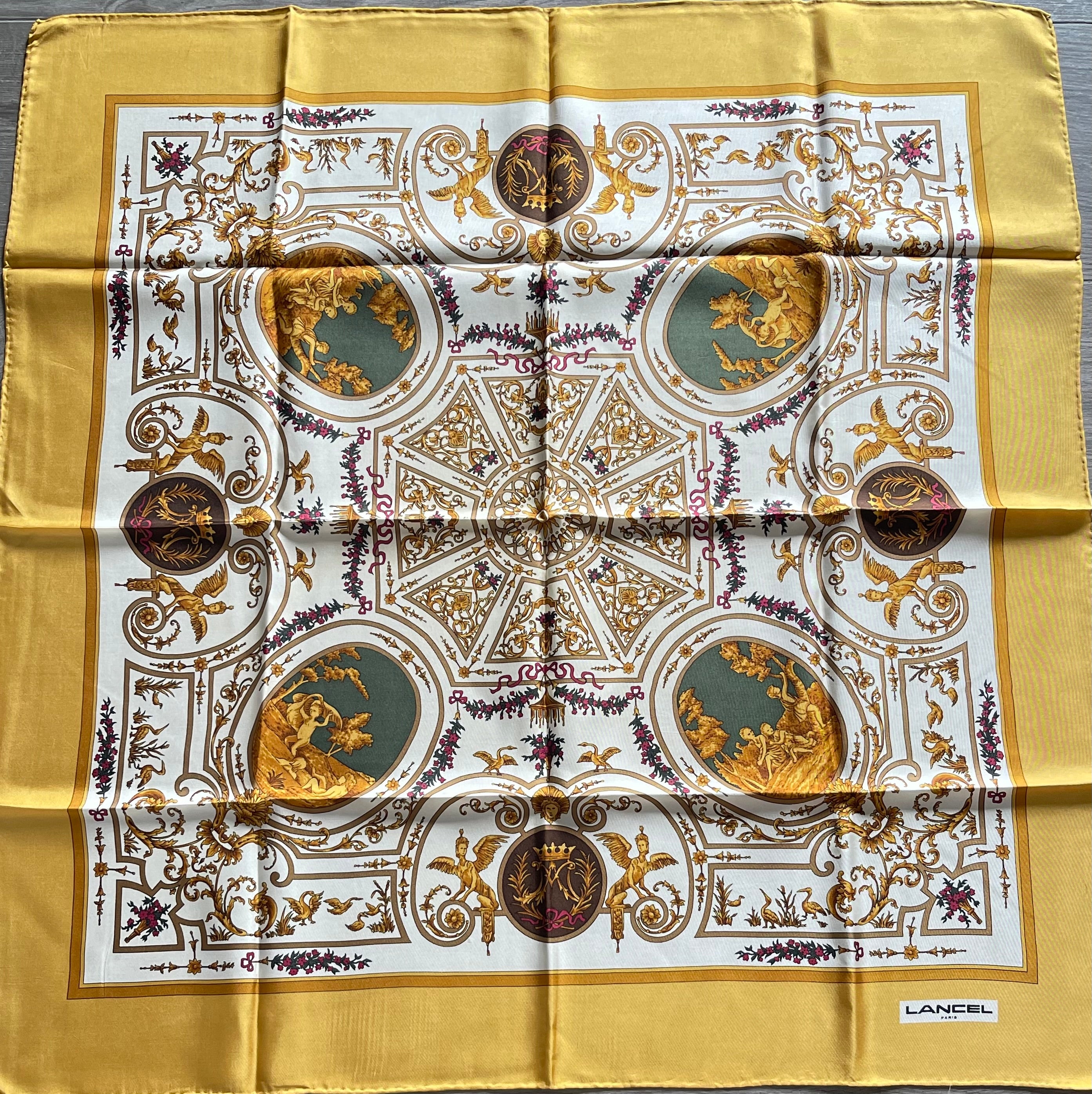 LANCEL foulard carré scarf silk soie seide