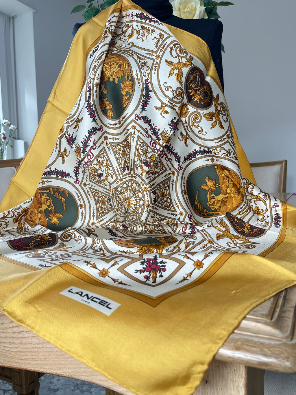 LANCEL foulard carré scarf silk soie seide