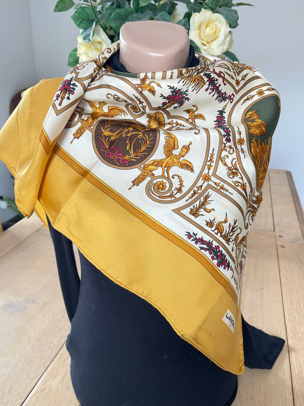 LANCEL foulard carré scarf silk soie seide