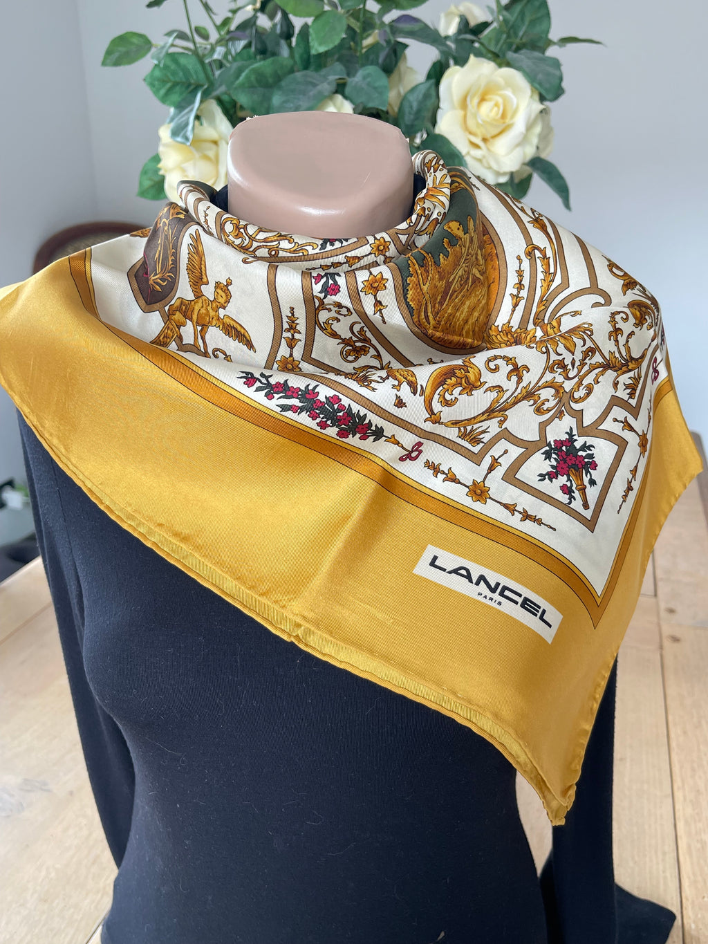 LANCEL foulard carré scarf silk soie seide