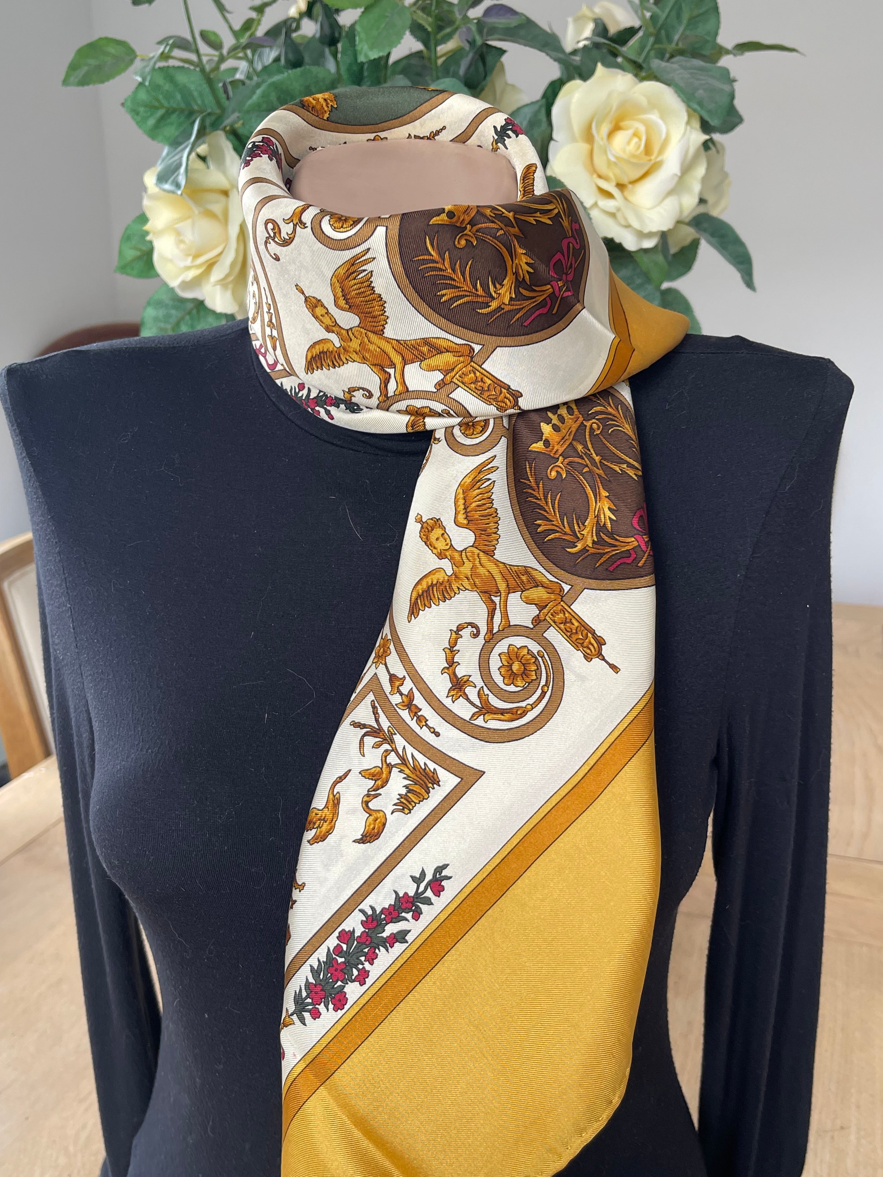 LANCEL foulard carré scarf silk soie seide