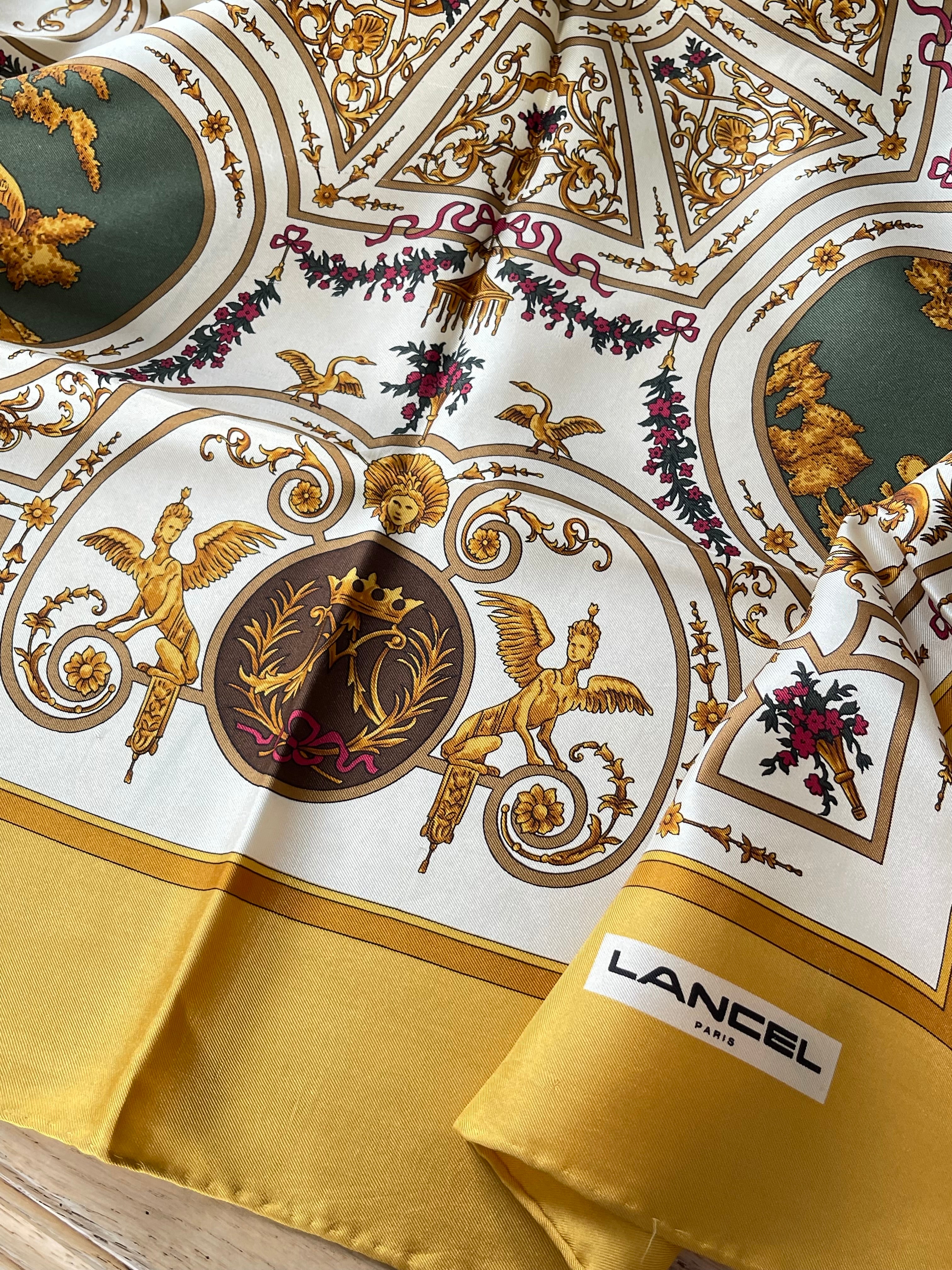 LANCEL foulard carré scarf silk soie seide