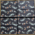 Black scarf carré carré foulard silk seide
