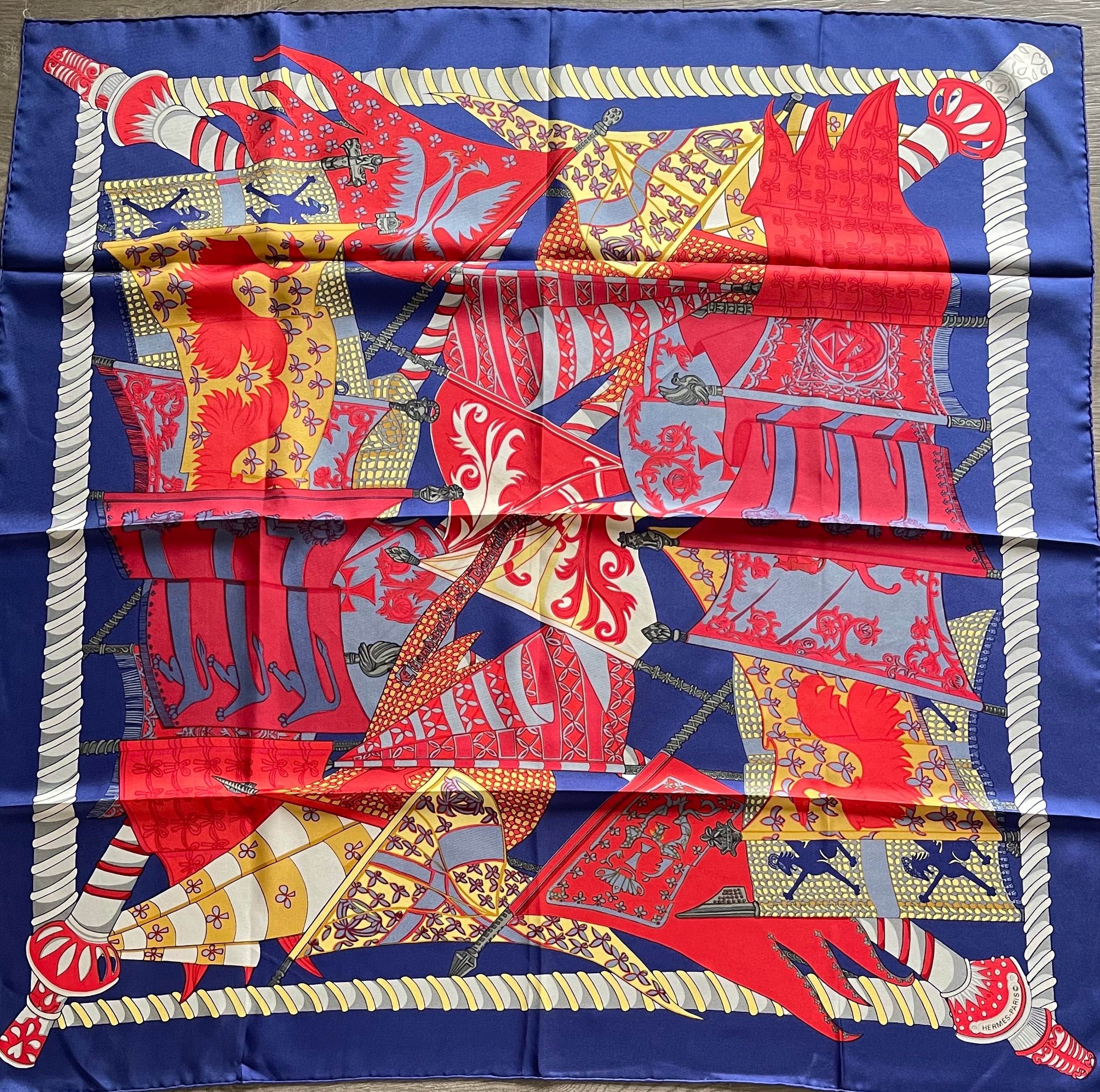 HERMES foulard carré schal scarf seide silk soie
