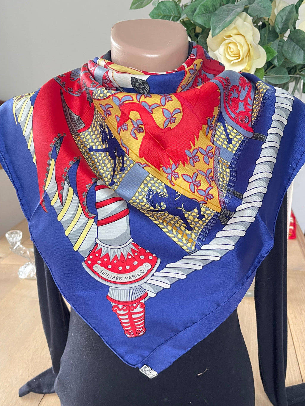 HERMES foulard carré schal scarf seide silk soie