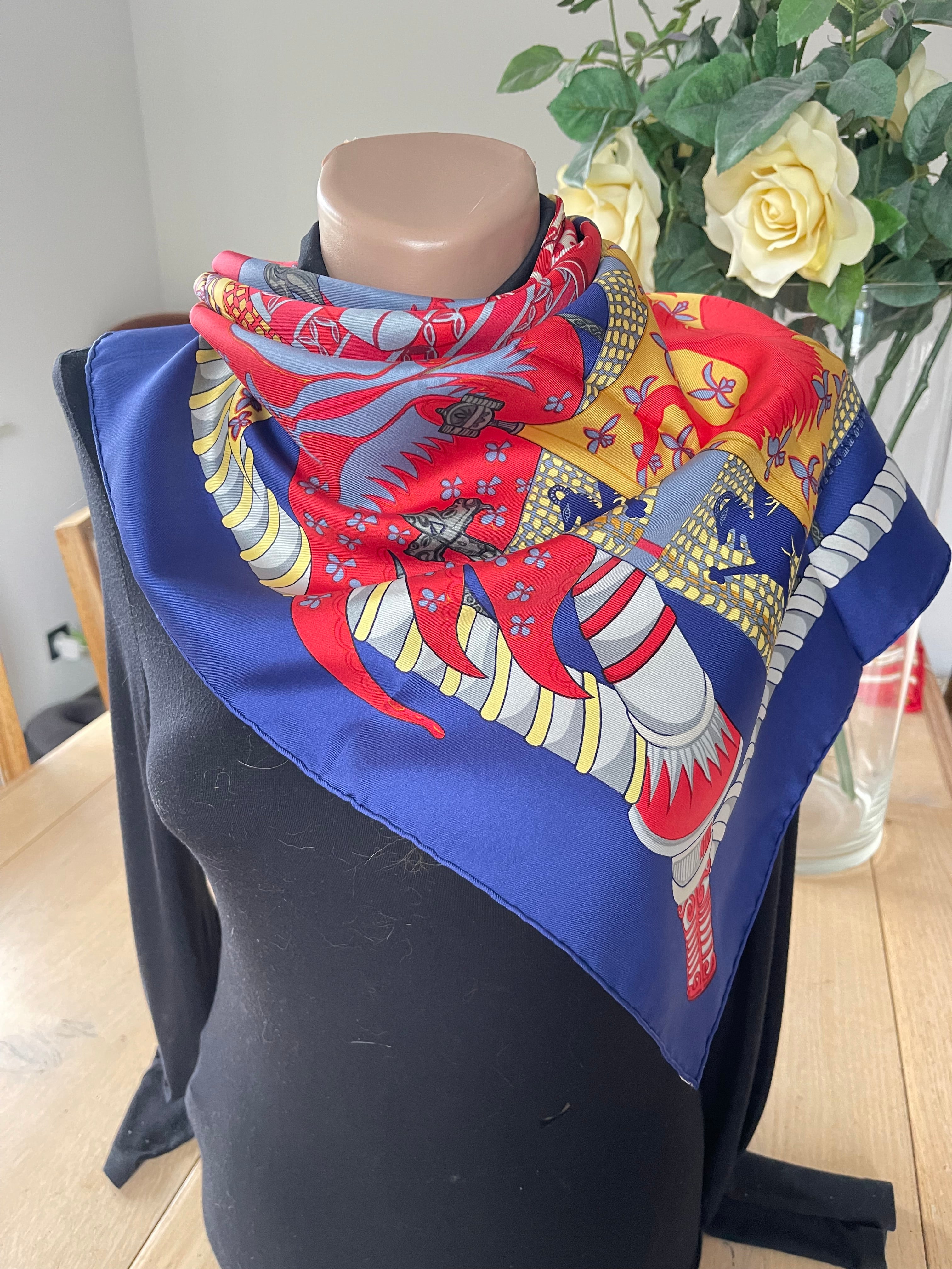 HERMES foulard carré schal scarf seide silk soie