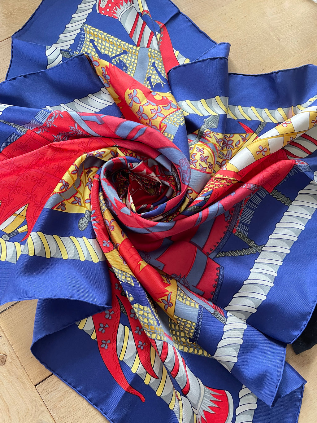 HERMES foulard carré schal scarf seide silk soie