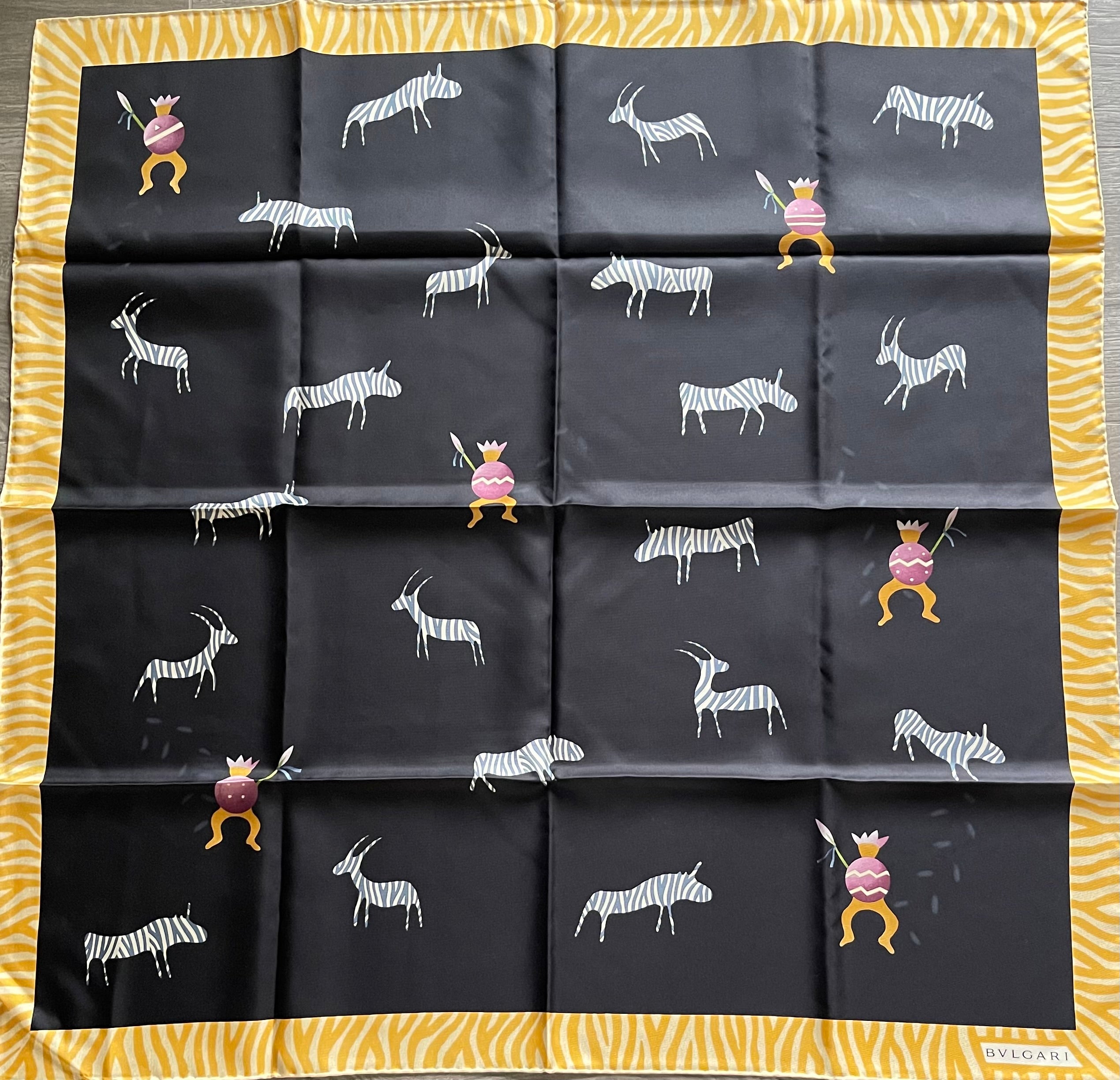 BULGARY Foulard carré schal sjaal seide seta soie silk